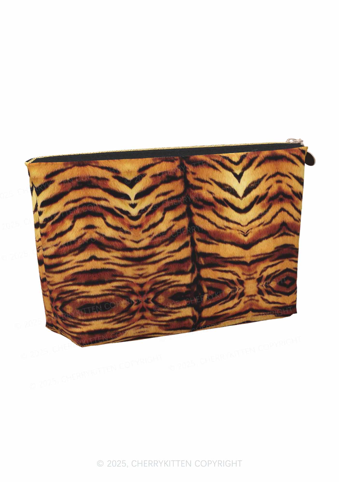 Wild Tiger Texture Y2K Leather Makeup Bag Cherrykitten - Image 3