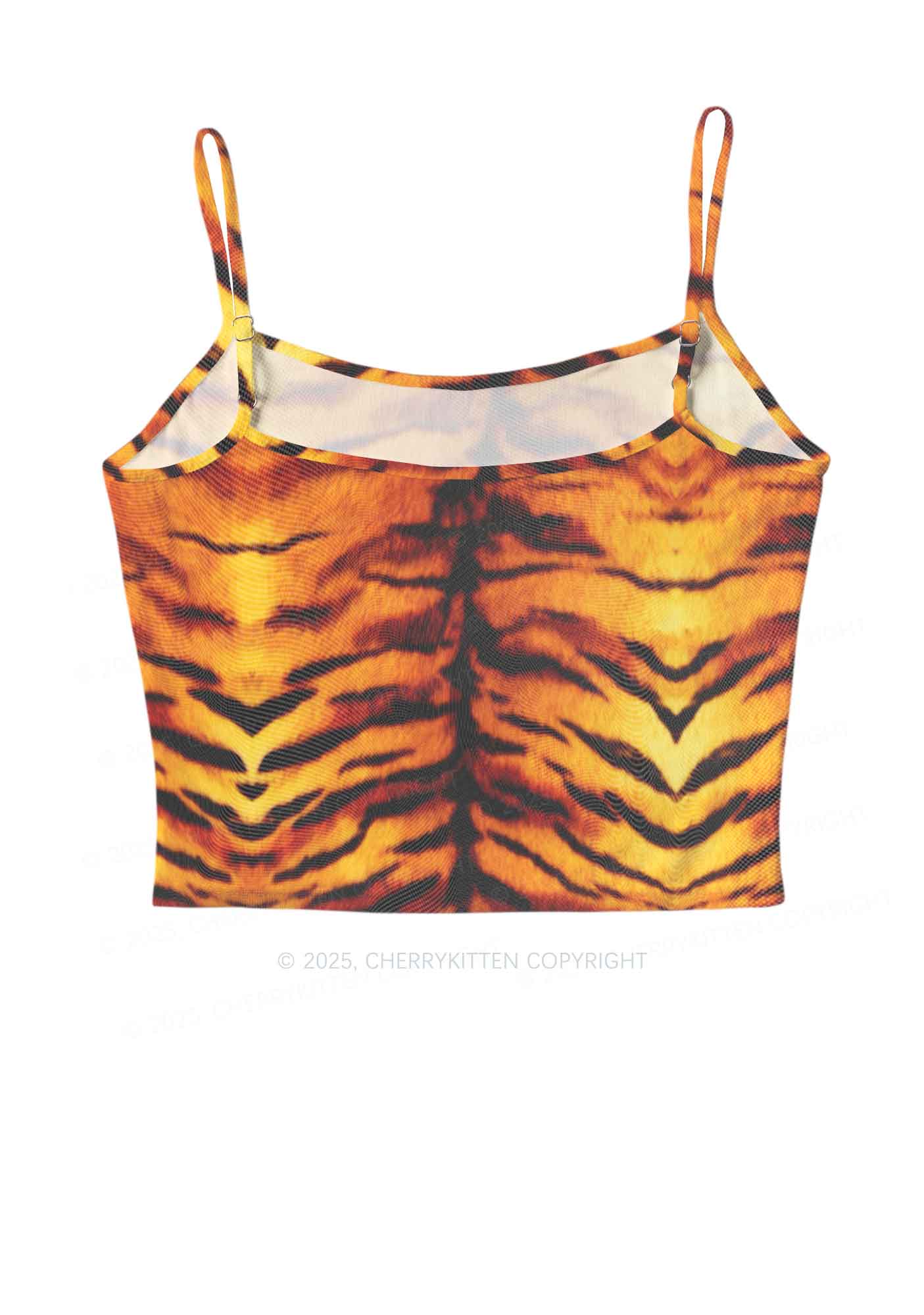 Wild Tiger Texture Y2K Mesh Cami Tank Cherrykitten - Image 3