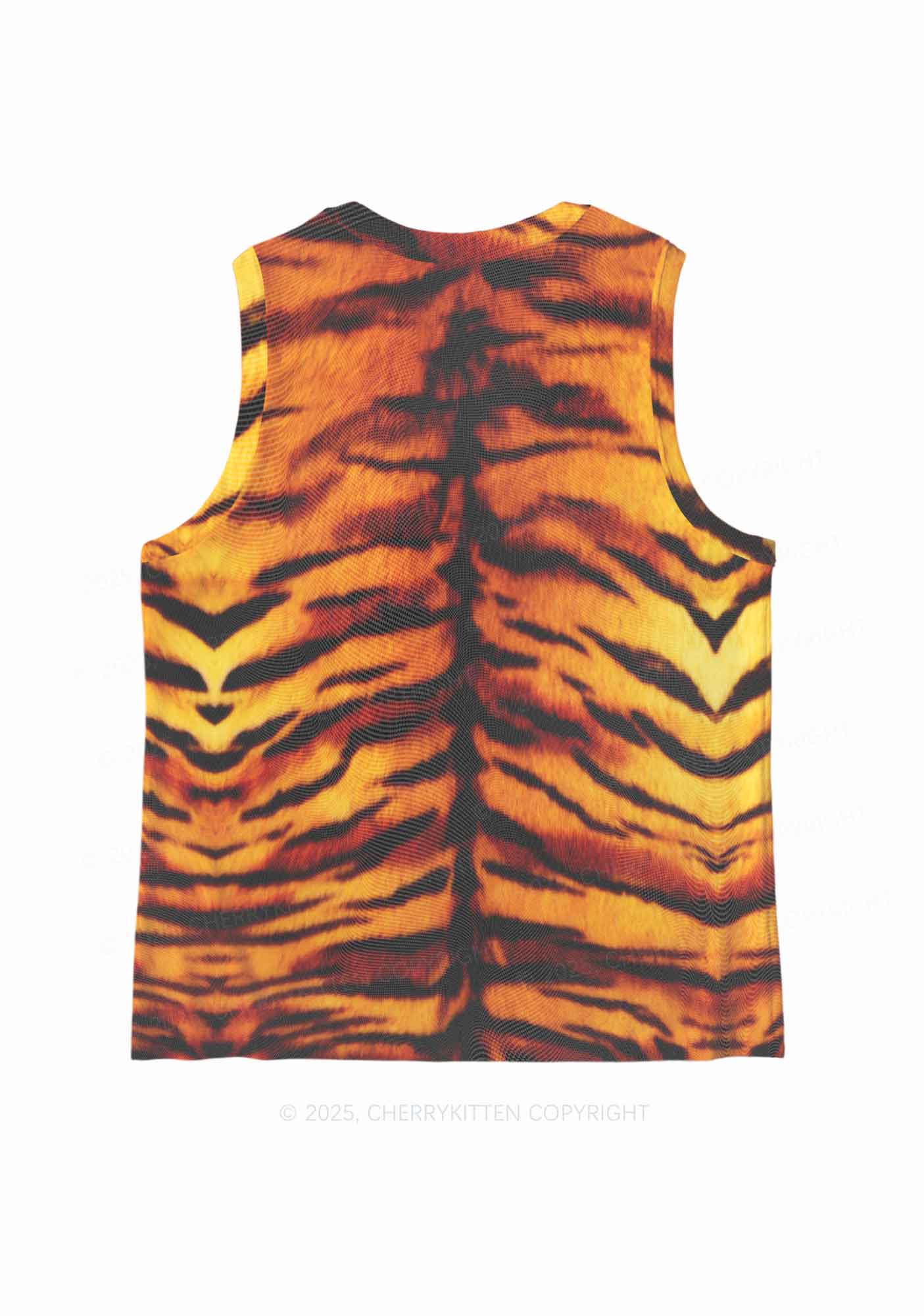 Wild Tiger Texture Y2K Mesh Muscle Tank Cherrykitten - Image 4