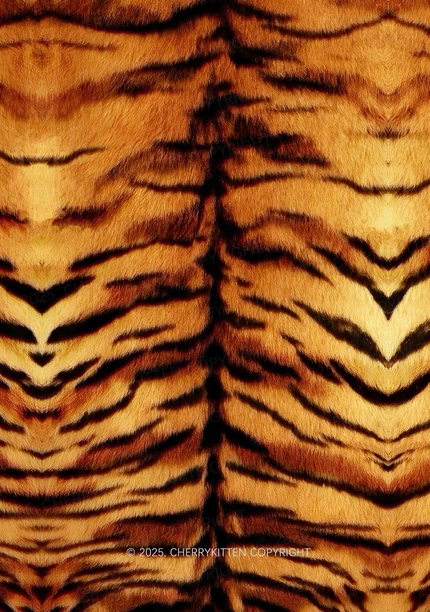 Wild Tiger Texture Y2K Mesh Slip Dress With Scarf Set Cherrykitten - Image 5