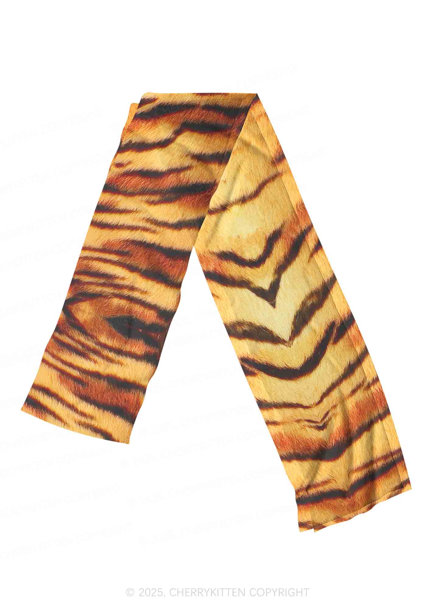 Wild Tiger Texture Y2K Mesh Slip Dress With Scarf Set Cherrykitten - Image 7