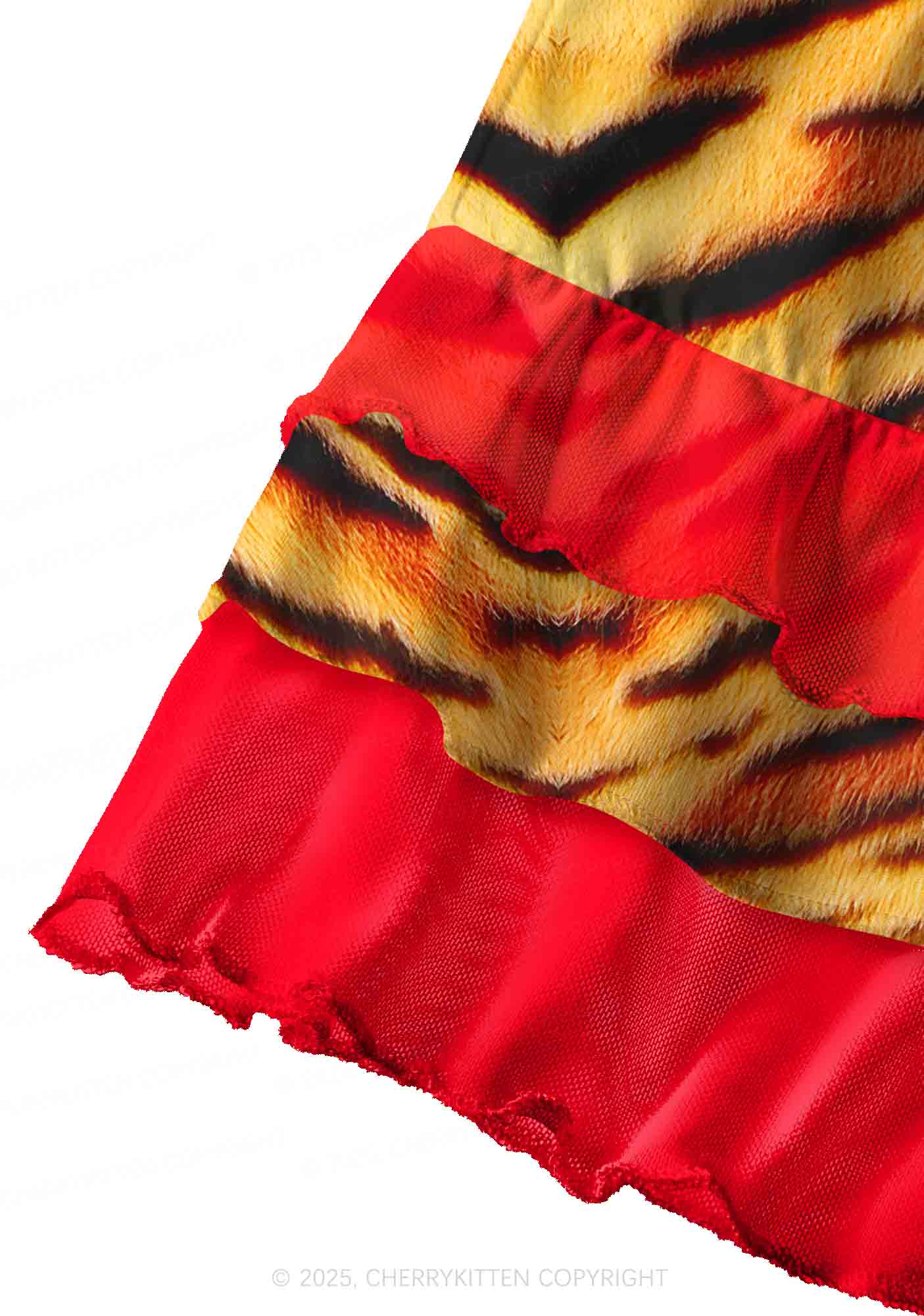 Wild Tiger Texture Y2K Print Mini Layered Skirt Cherrykitten - Image 3