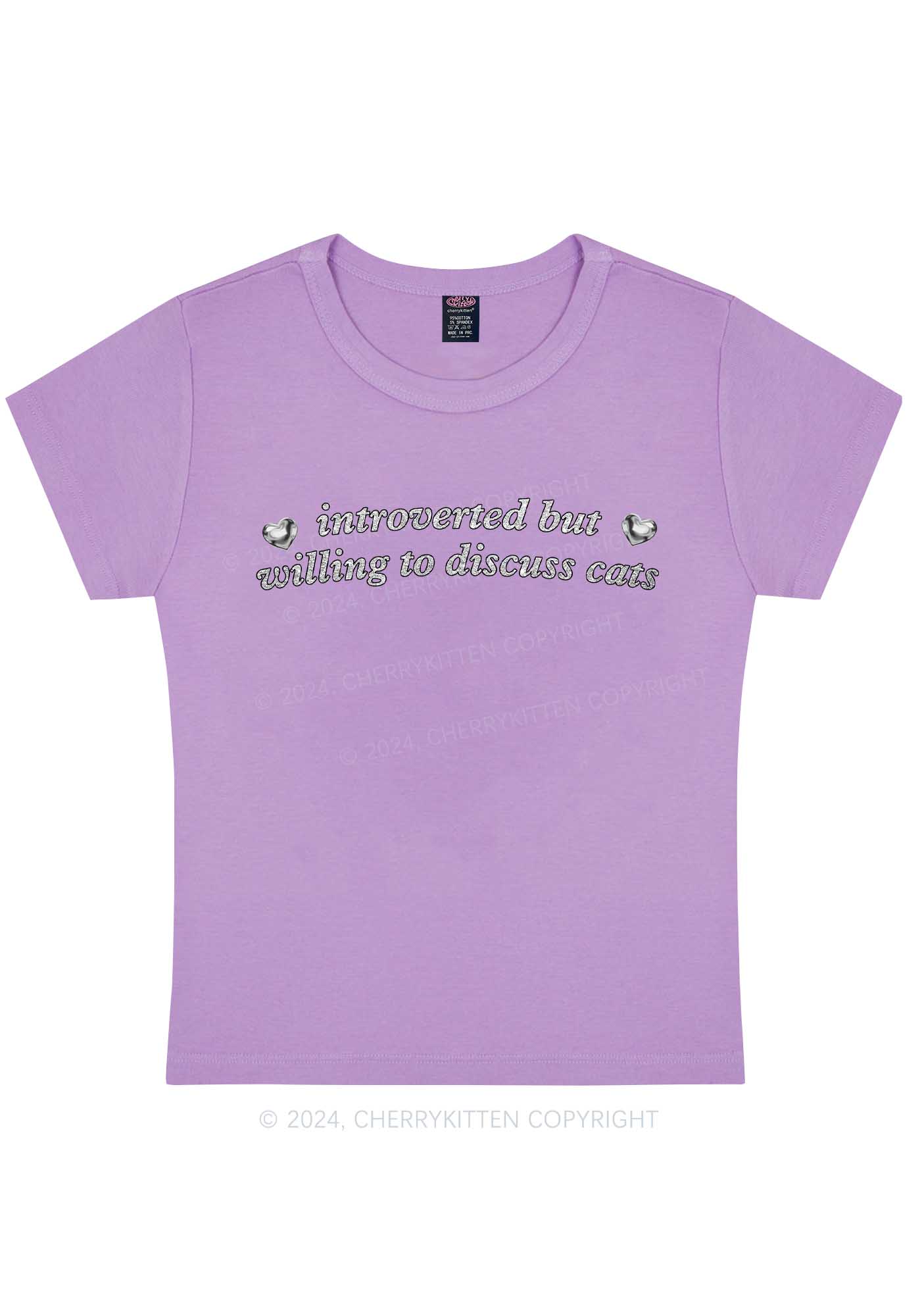 Willing To Discuss Cats Y2K Baby Tee Cherrykitten - Image 11