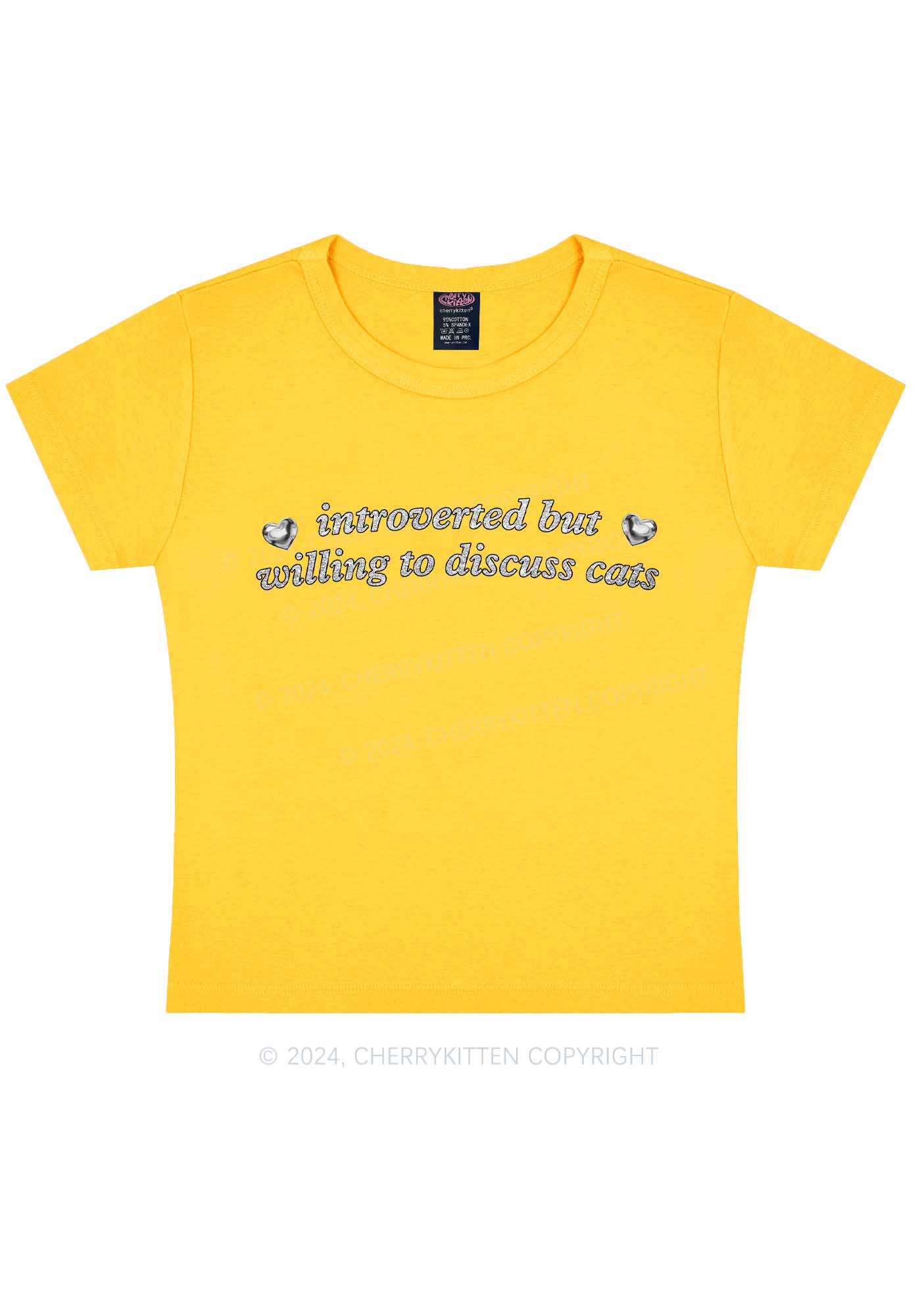 Willing To Discuss Cats Y2K Baby Tee Cherrykitten - Image 13