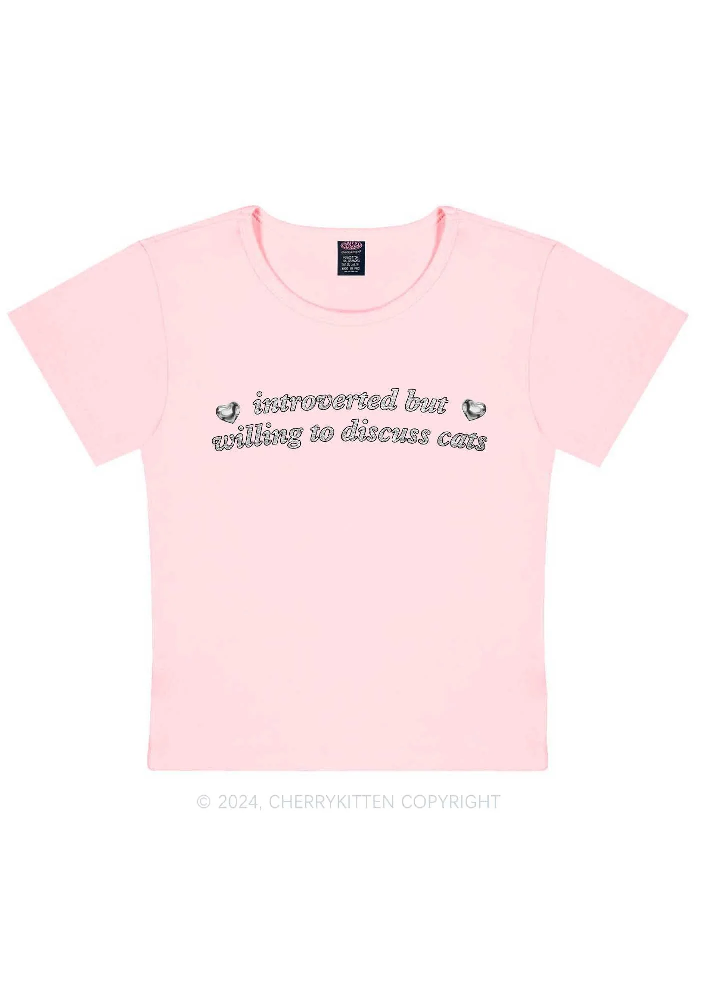 Willing To Discuss Cats Y2K Baby Tee Cherrykitten - Image 6