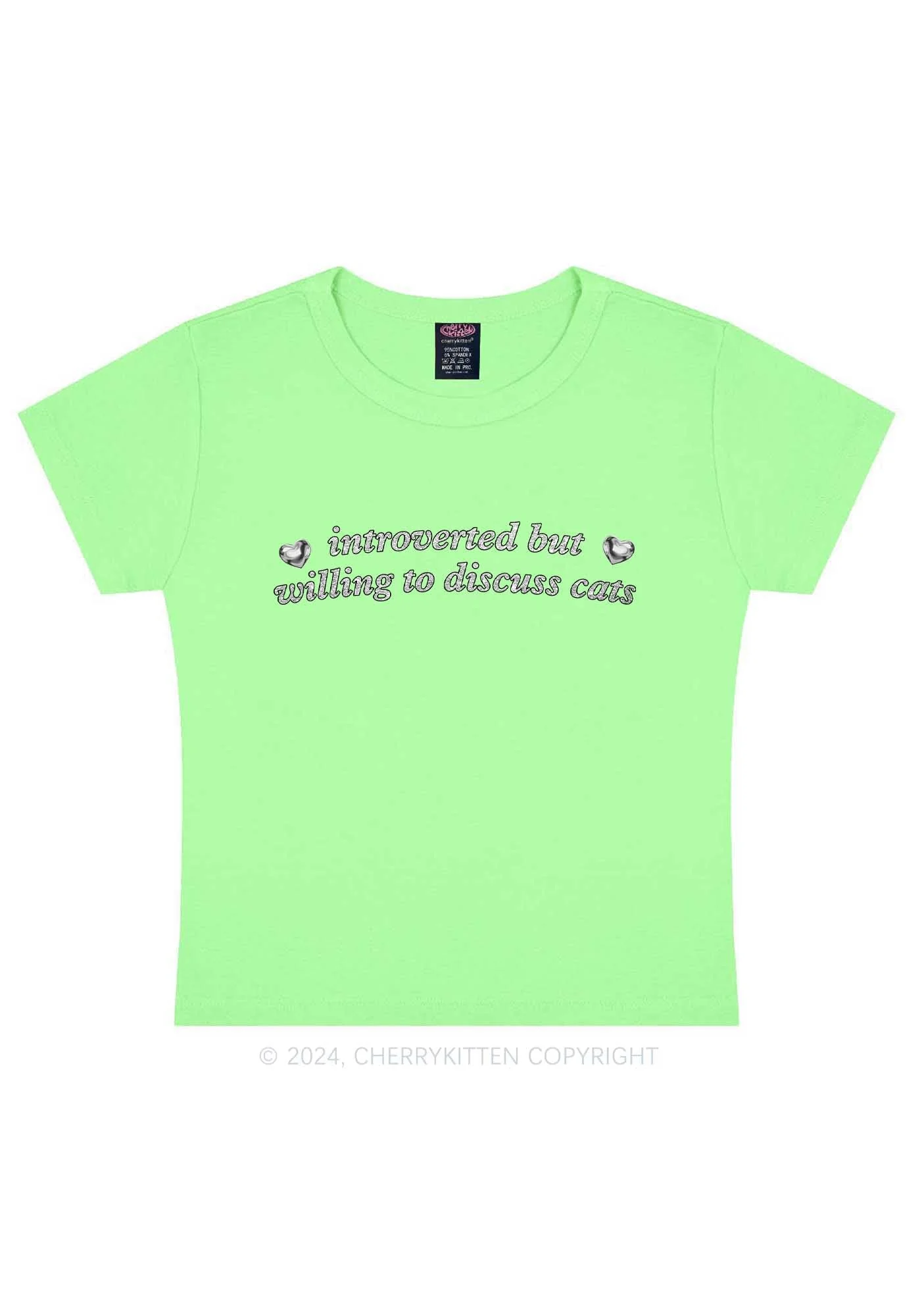 Willing To Discuss Cats Y2K Baby Tee Cherrykitten - Image 8