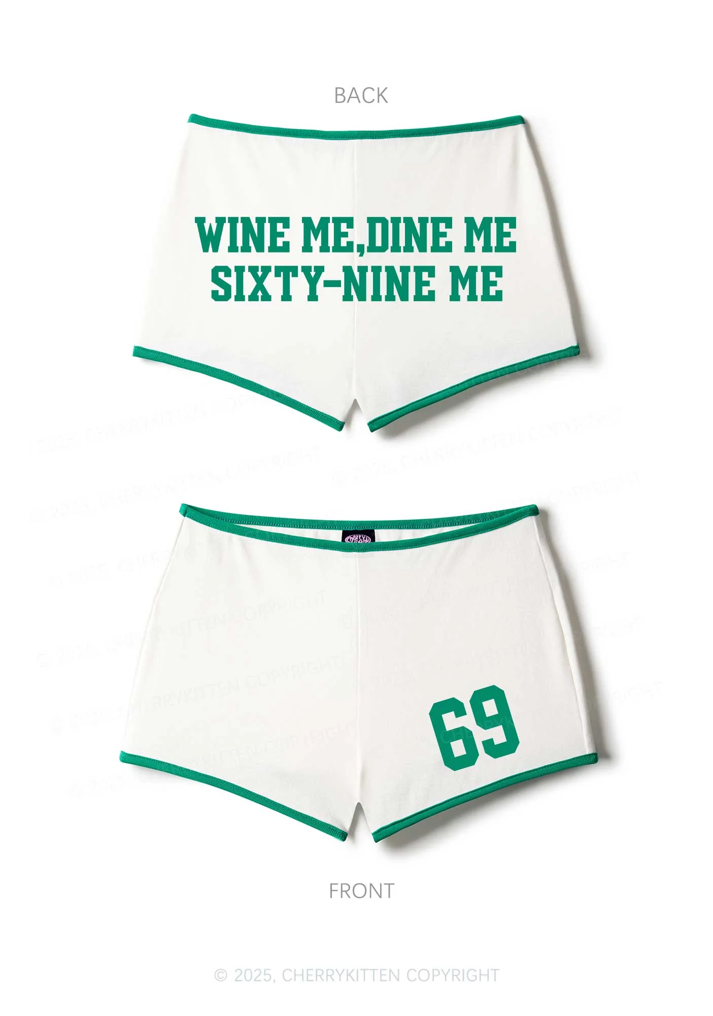 Wine Me Dine Me Y2K Booty Shorts Cherrykitten - Image 4