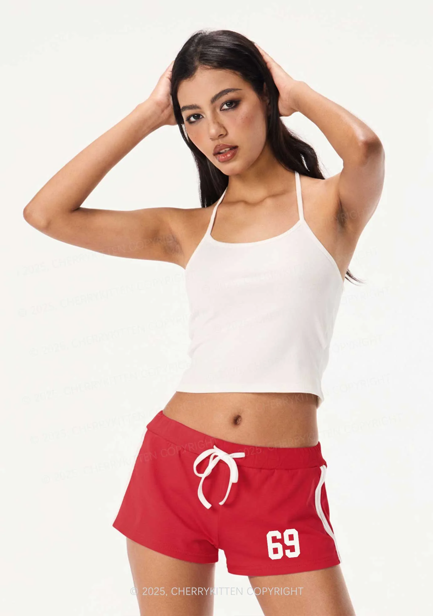 Wine Me Dine Me Y2K Drawstring Mini Shorts Cherrykitten - Image 3