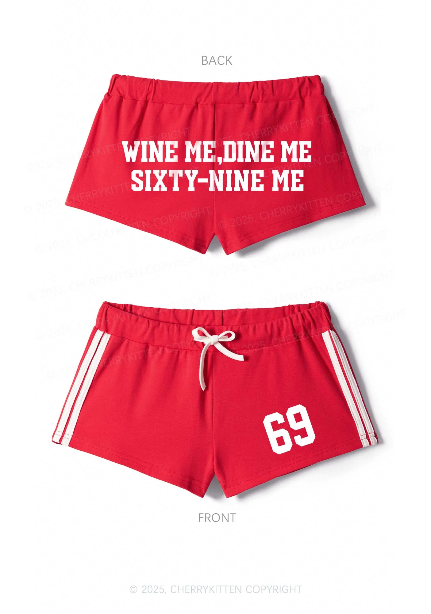 Wine Me Dine Me Y2K Drawstring Mini Shorts Cherrykitten - Image 6