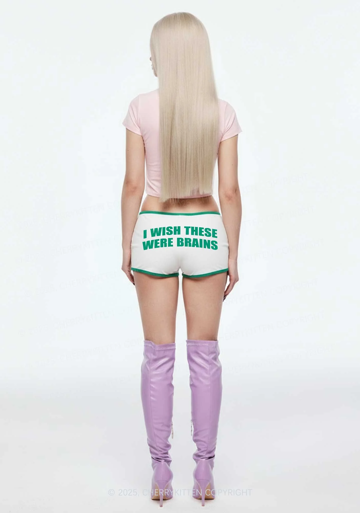 Wish These Were Brains Y2K Booty Shorts Cherrykitten - Image 2