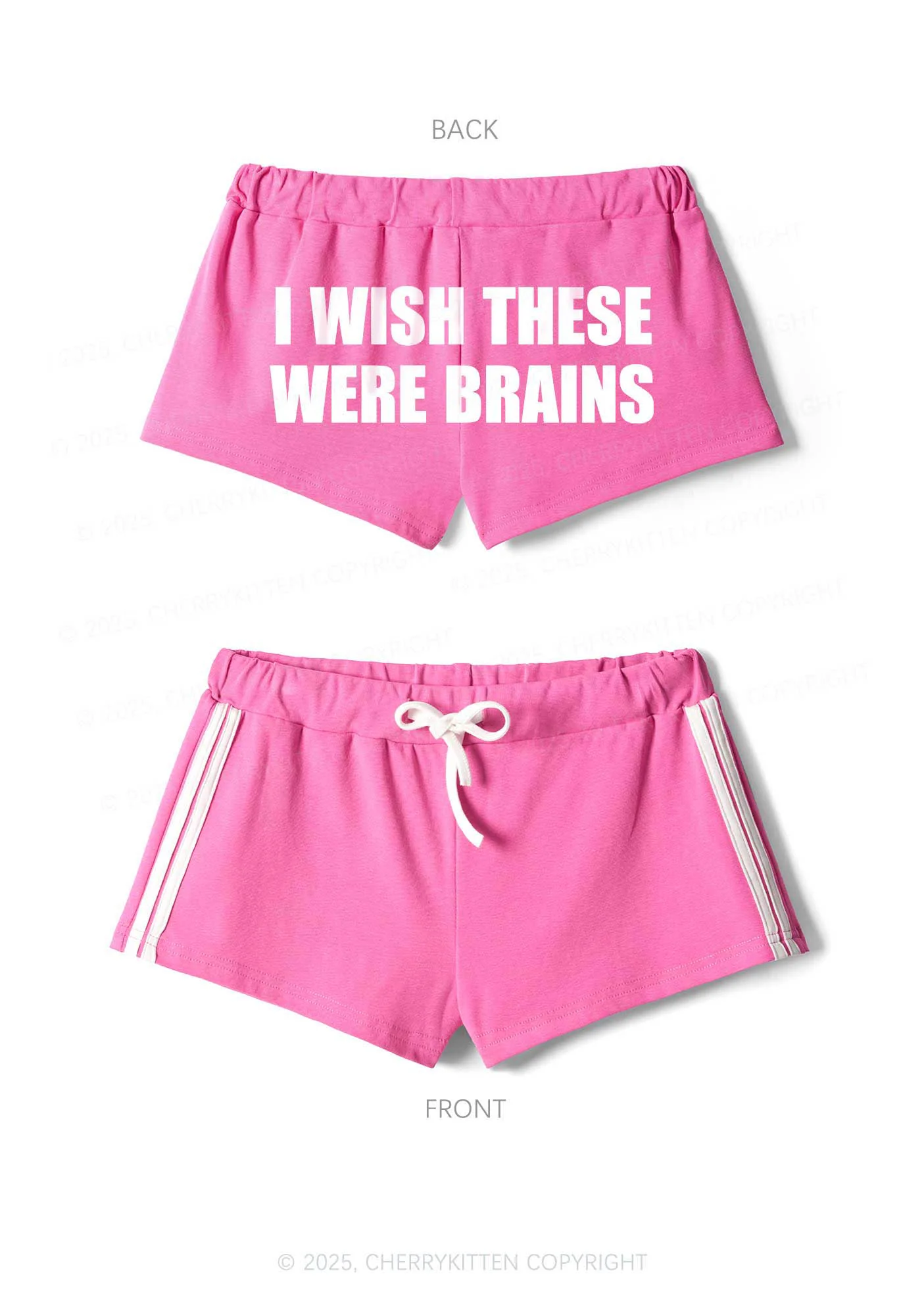 Wish These Were Brains Y2K Drawstring Mini Shorts Cherrykitten - Image 4