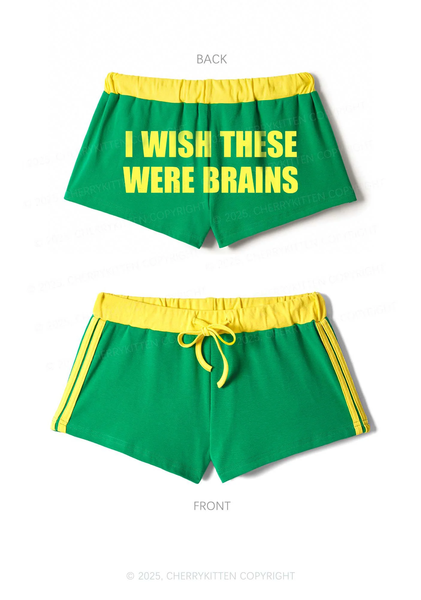 Wish These Were Brains Y2K Drawstring Mini Shorts Cherrykitten - Image 6