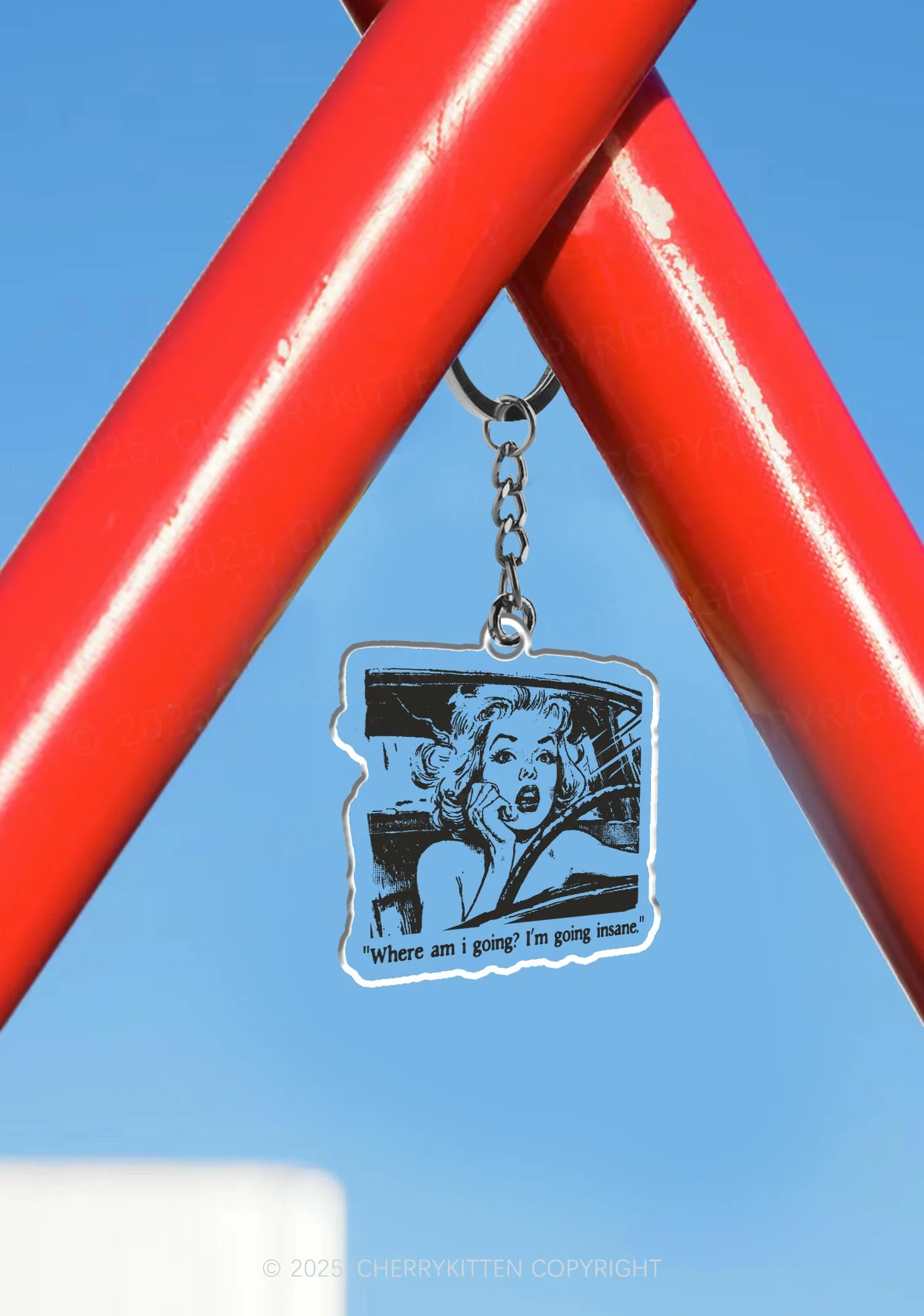 Woman Going Insane 1Pc Y2K Keychain Cherrykitten - Image 3