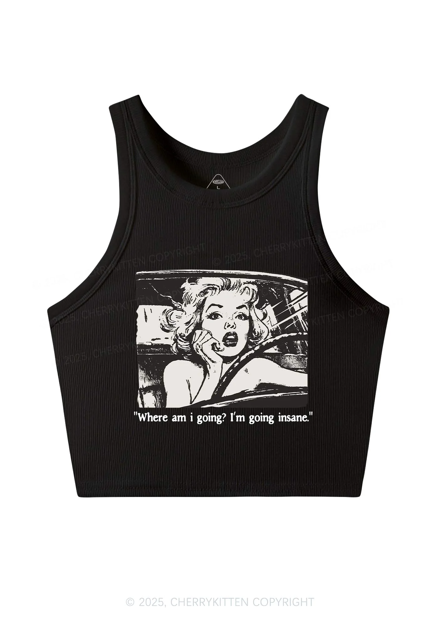 Woman Going Insane Y2K Crop Tank Top Cherrykitten - Image 3