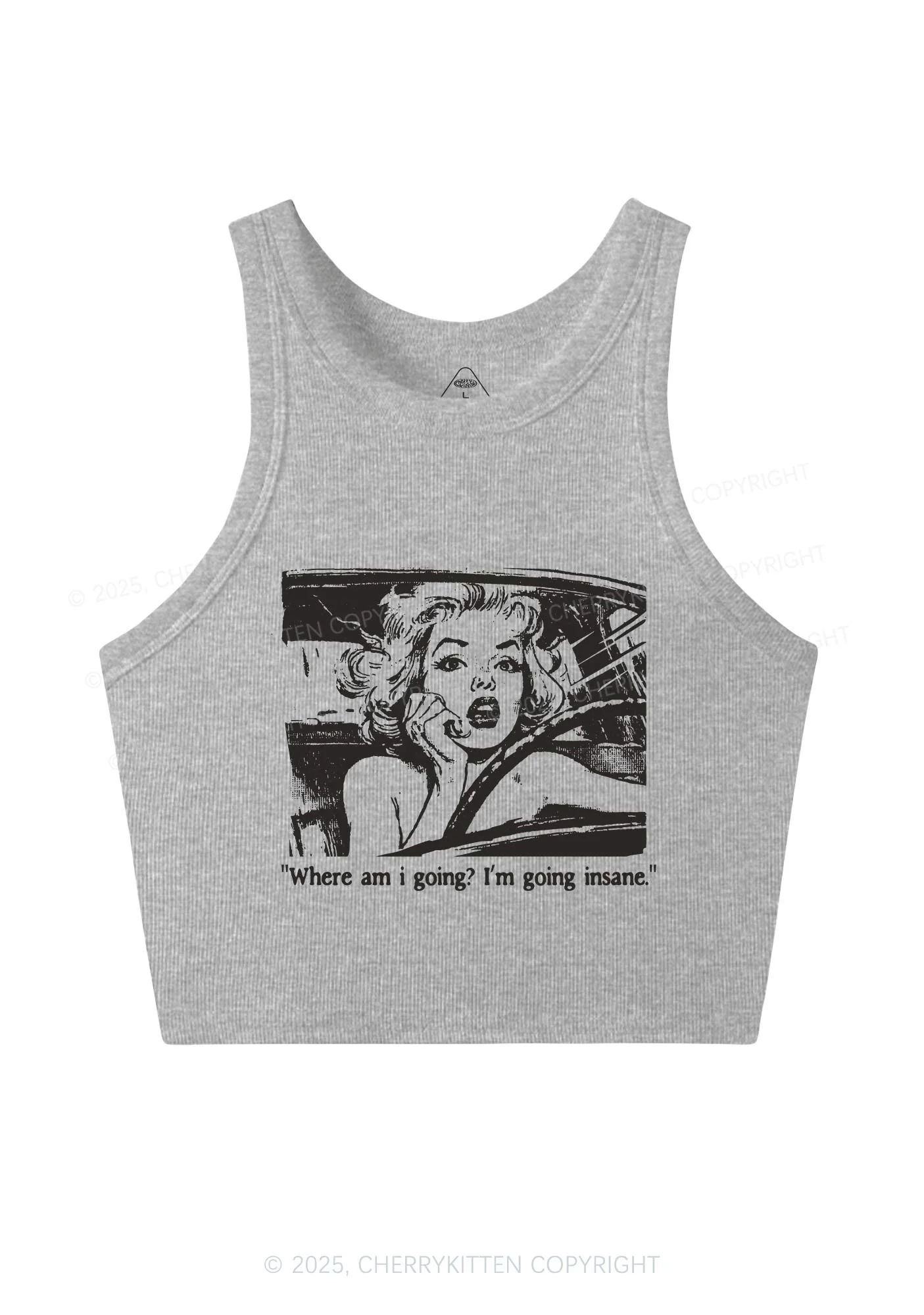 Woman Going Insane Y2K Crop Tank Top Cherrykitten - Image 4