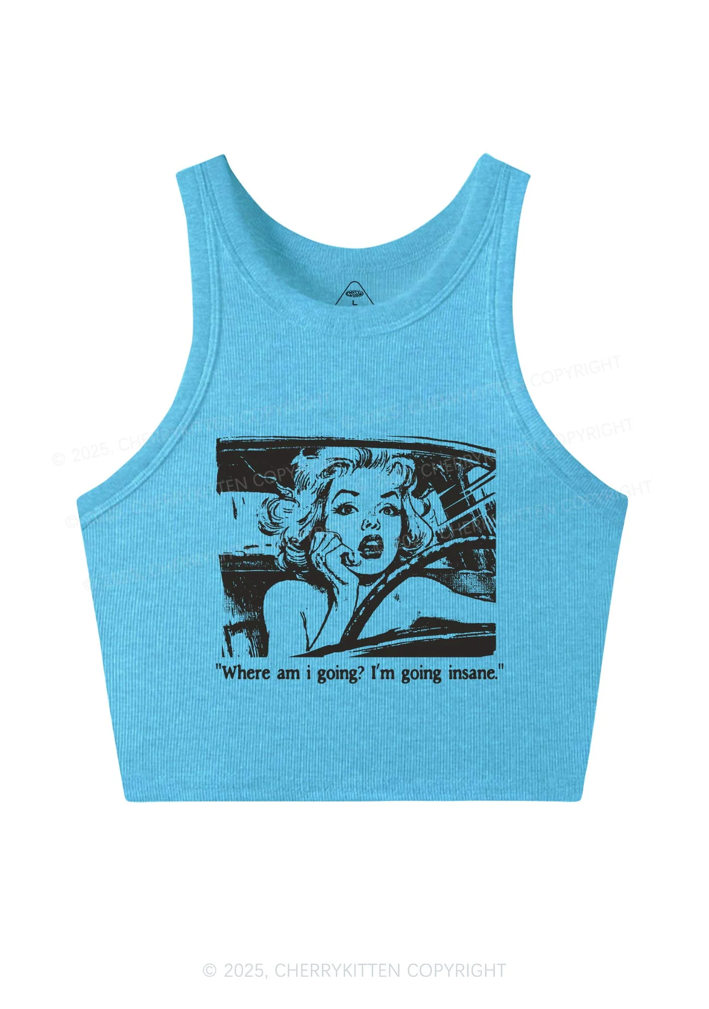 Woman Going Insane Y2K Crop Tank Top Cherrykitten - Image 5