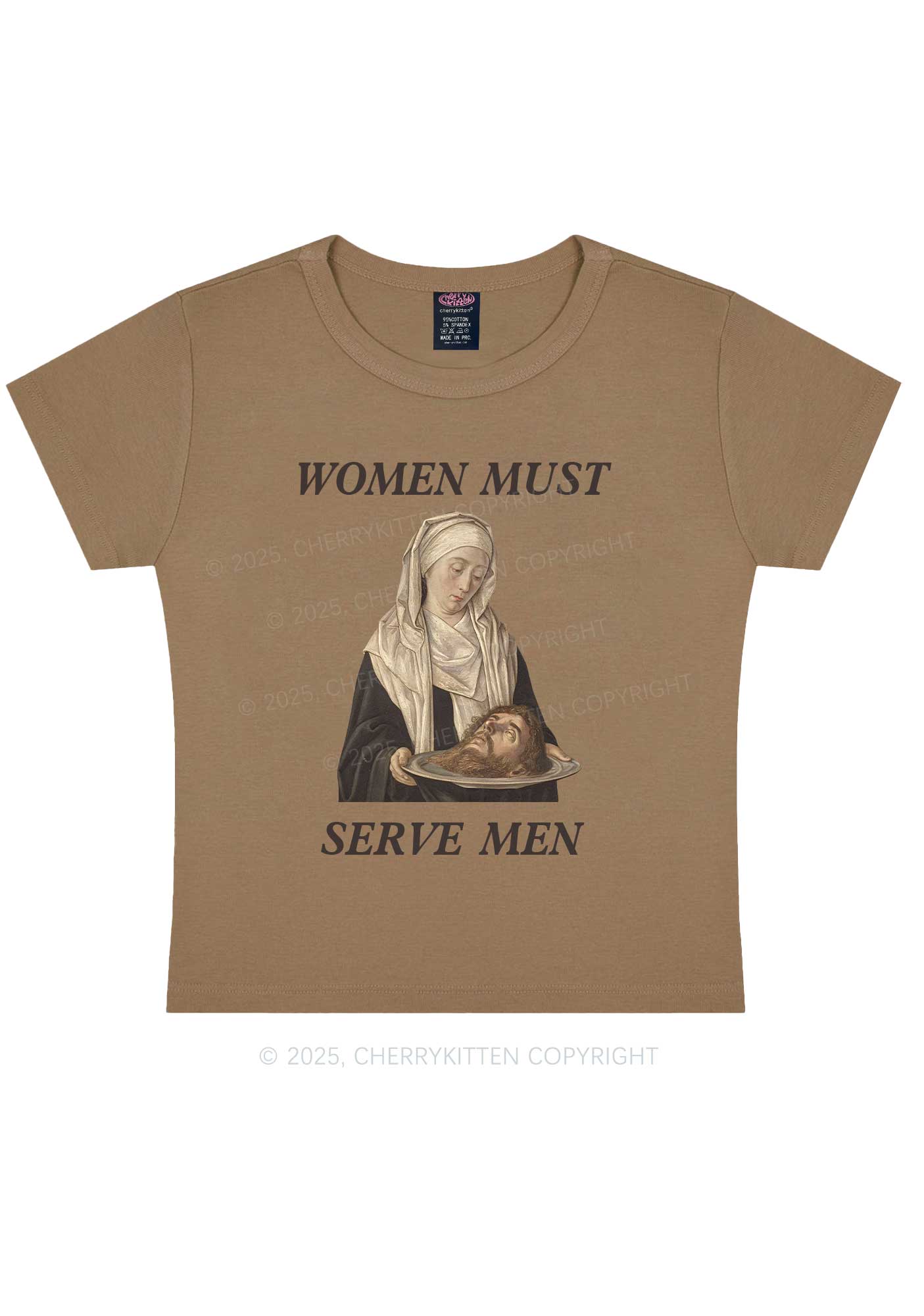 Women Must Serve Men Y2K Baby Tee Cherrykitten - Image 11