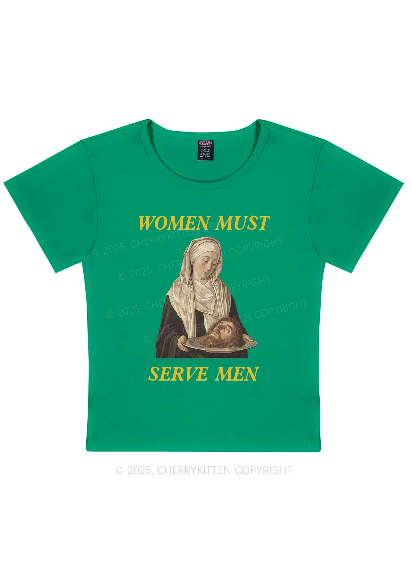 Women Must Serve Men Y2K Baby Tee Cherrykitten - Image 12