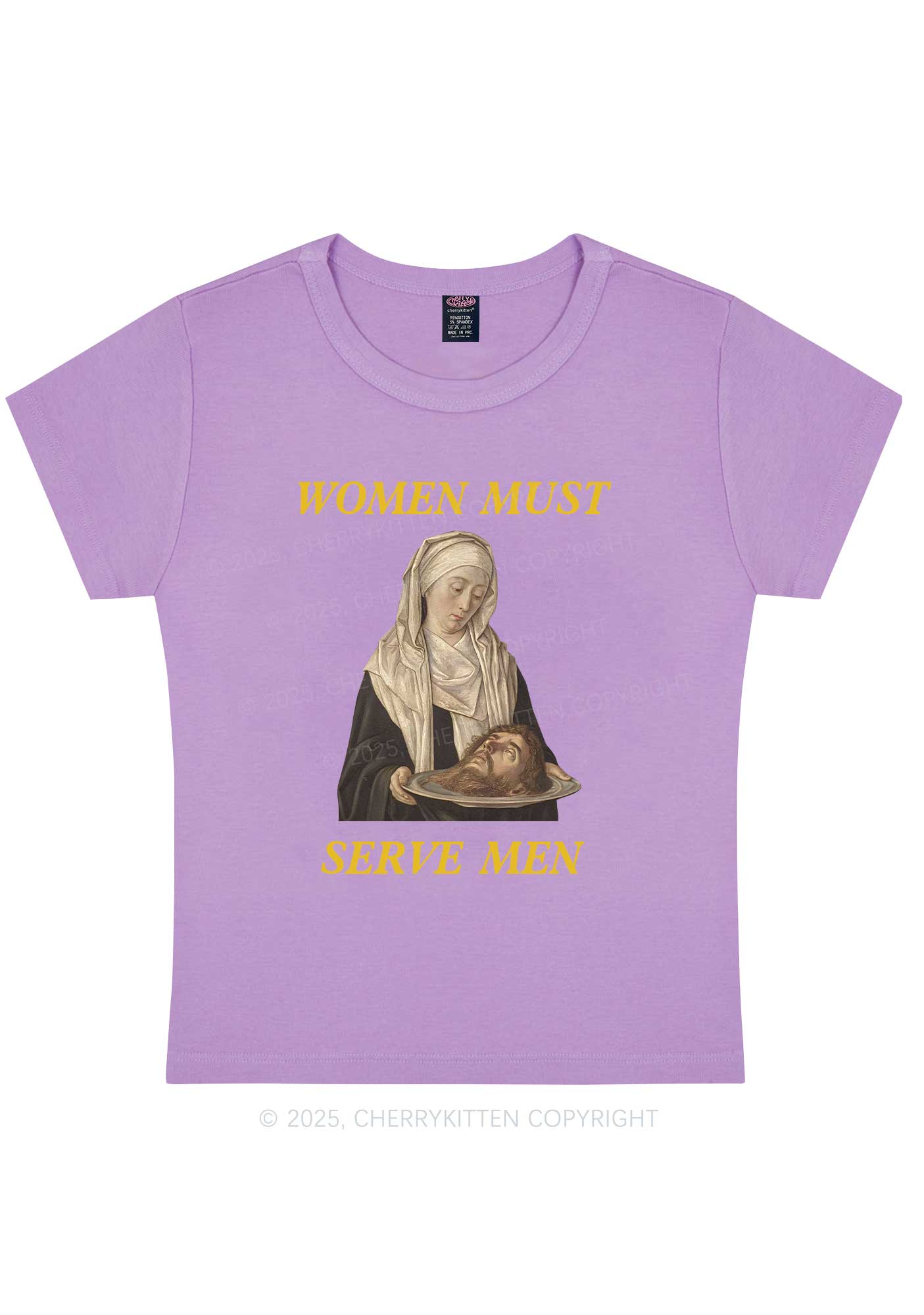 Women Must Serve Men Y2K Baby Tee Cherrykitten - Image 8