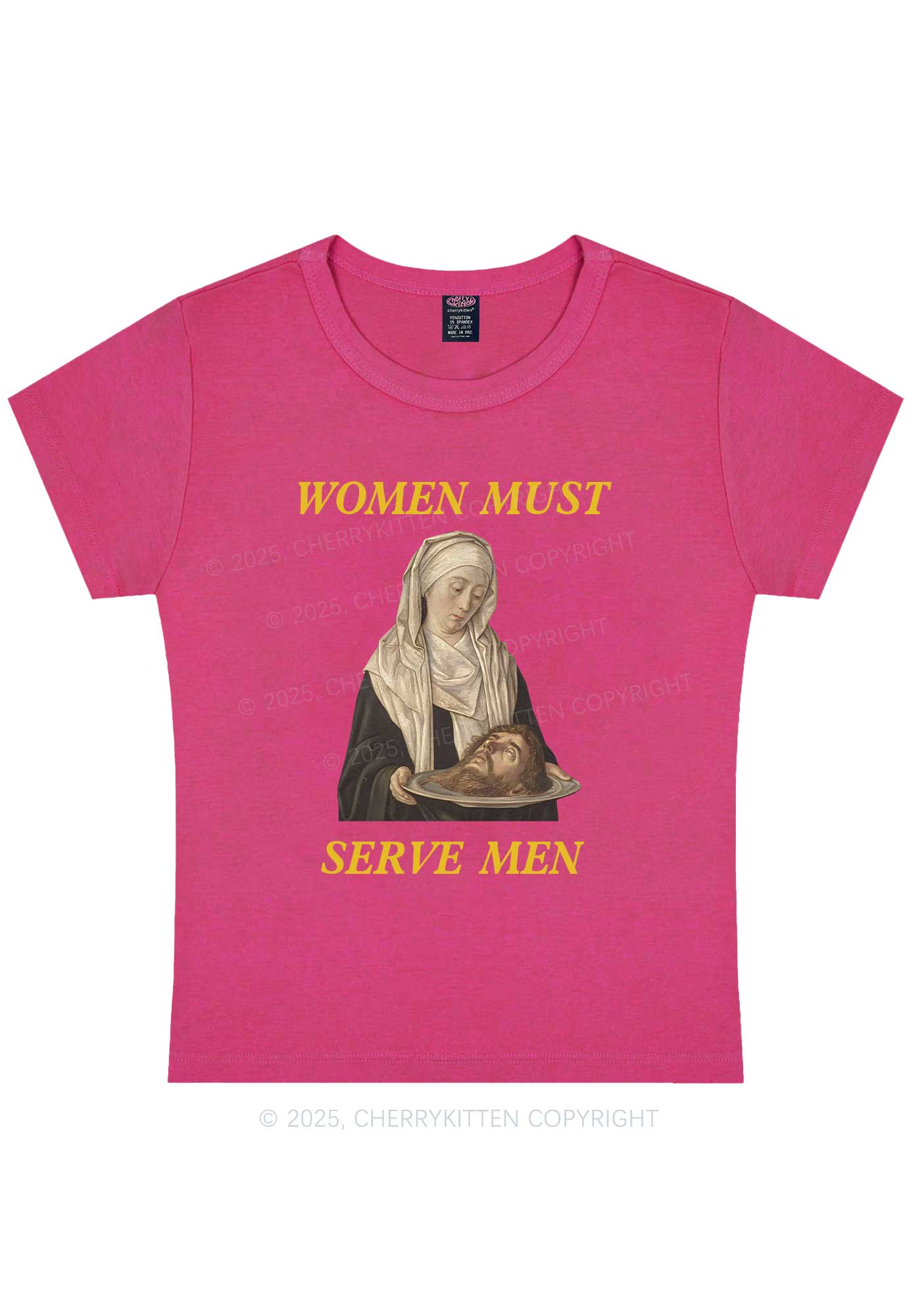 Women Must Serve Men Y2K Baby Tee Cherrykitten - Image 9