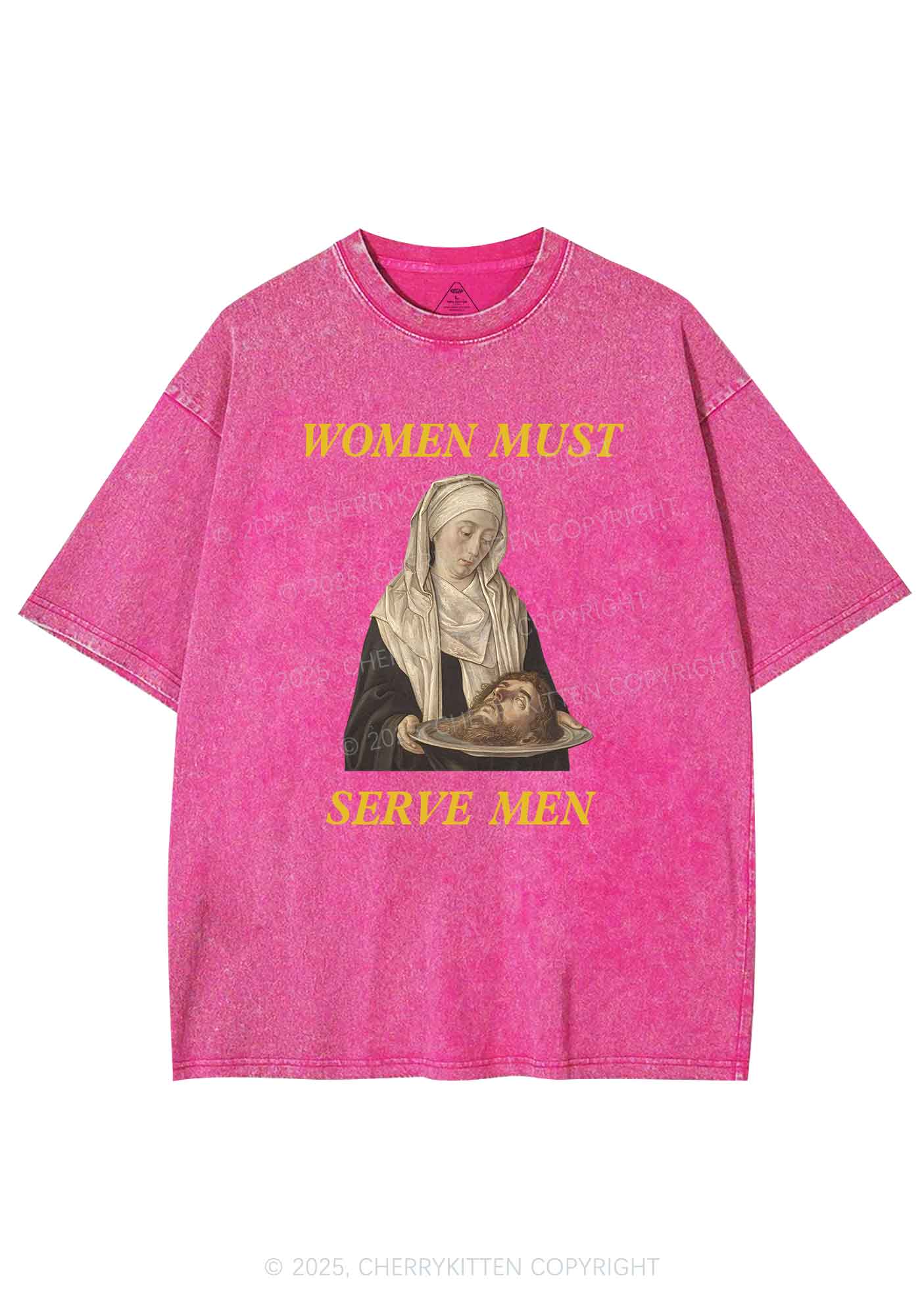 Women Must Serve Men Y2K Washed Tee Cherrykitten - Image 4