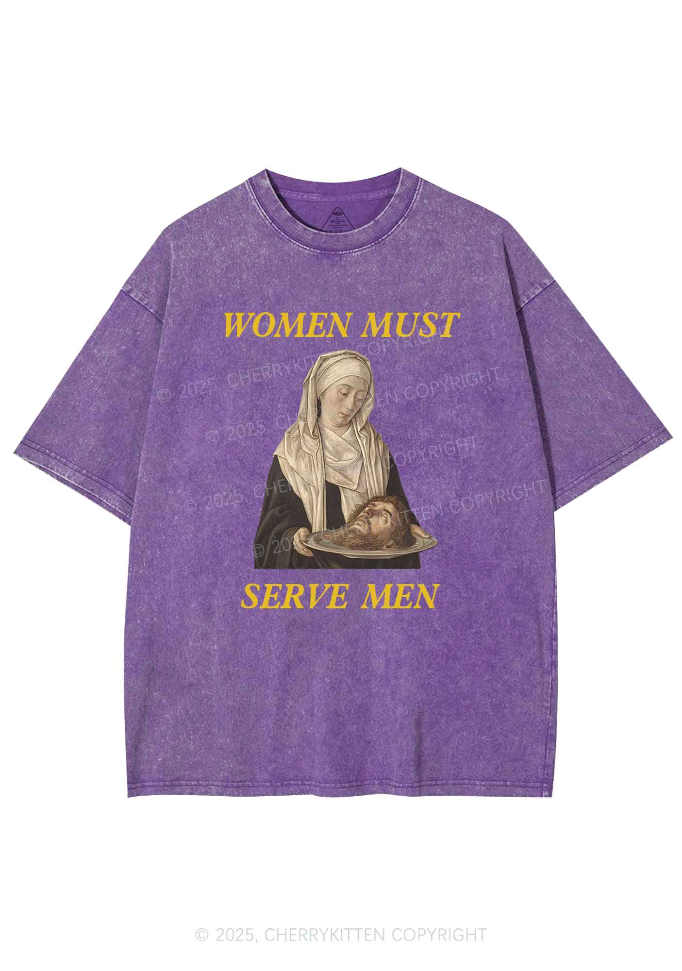 Women Must Serve Men Y2K Washed Tee Cherrykitten - Image 5