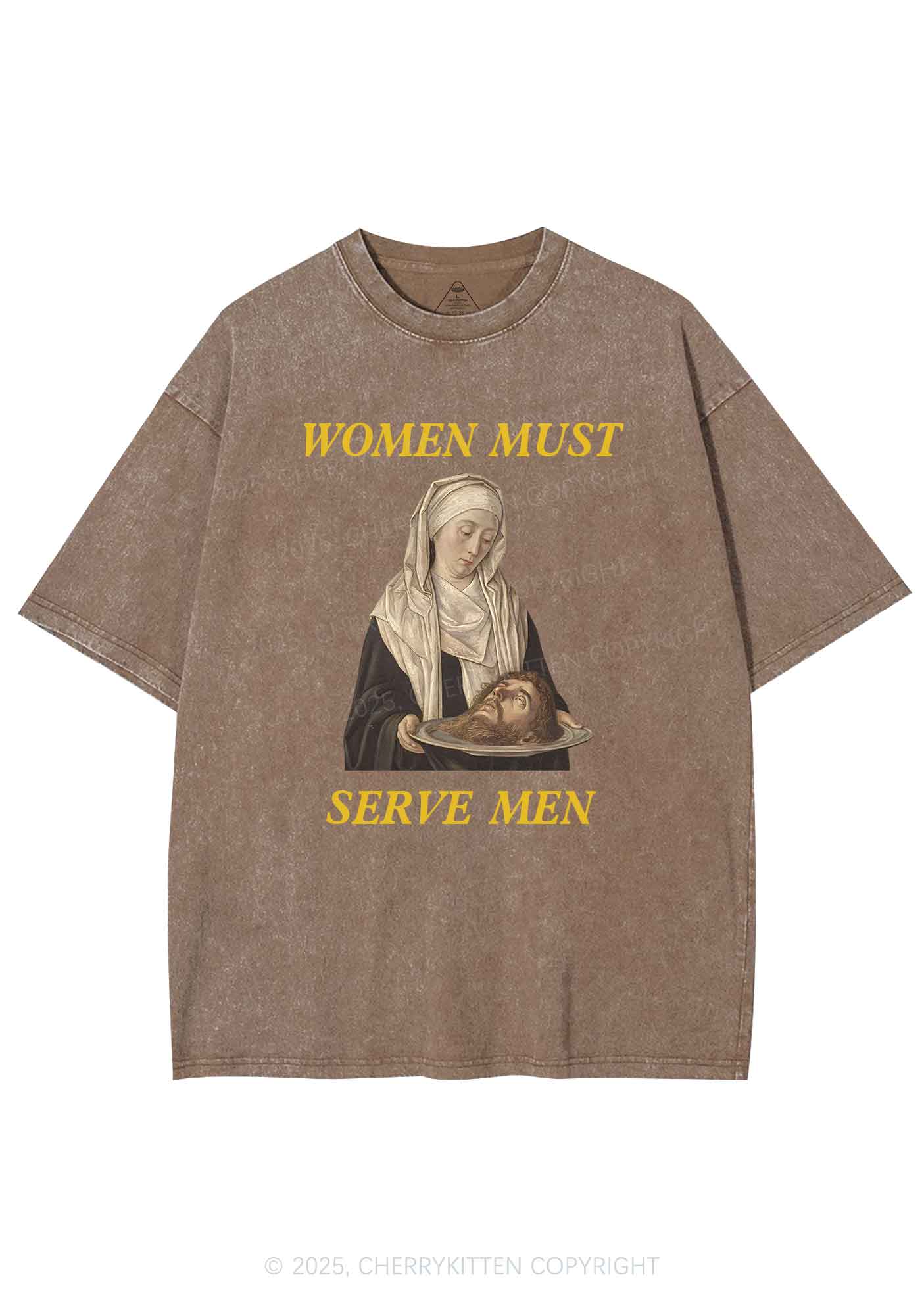 Women Must Serve Men Y2K Washed Tee Cherrykitten - Image 7