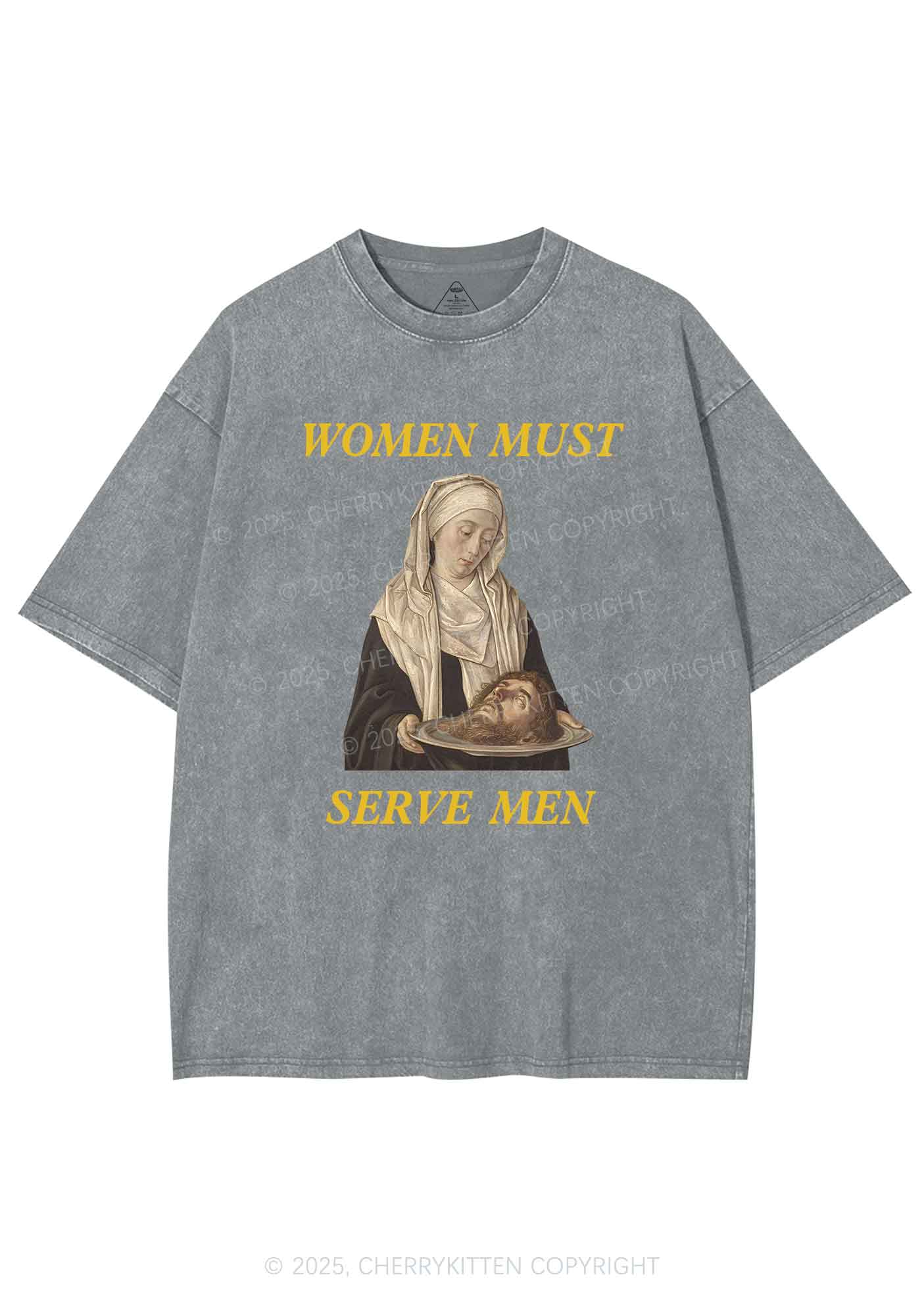 Women Must Serve Men Y2K Washed Tee Cherrykitten - Image 8