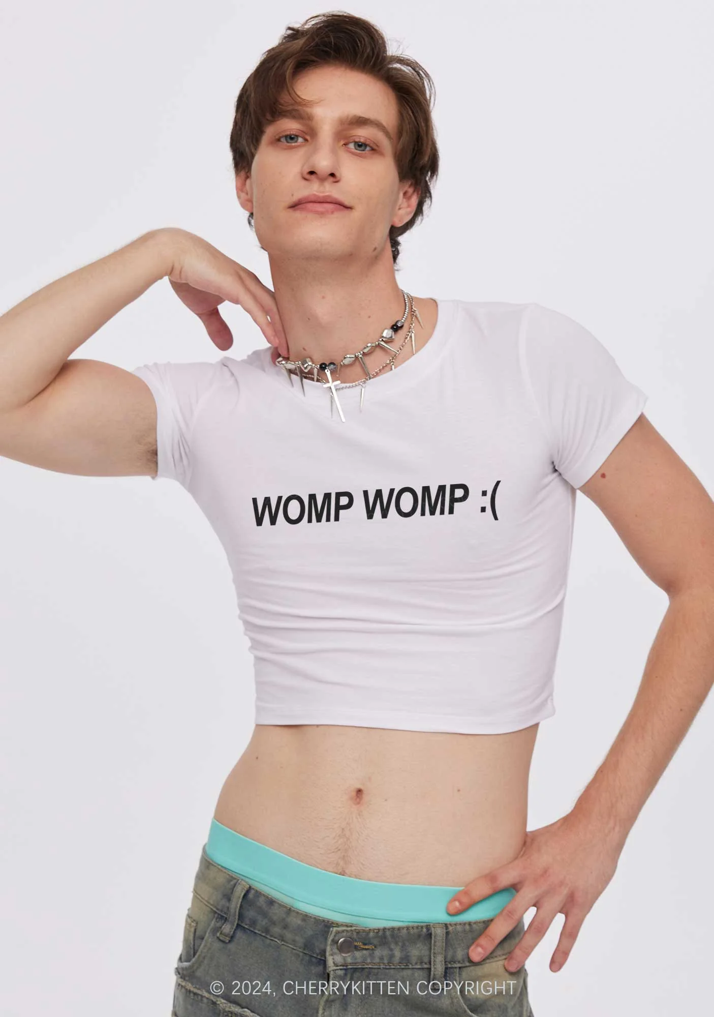 Womp Womp Y2K Baby Tee Cherrykitten - Image 3