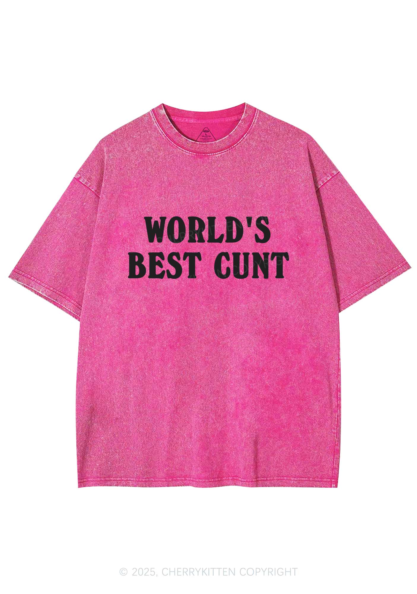 Worlds Best Cxxt Y2K Washed Tee Cherrykitten - Image 3
