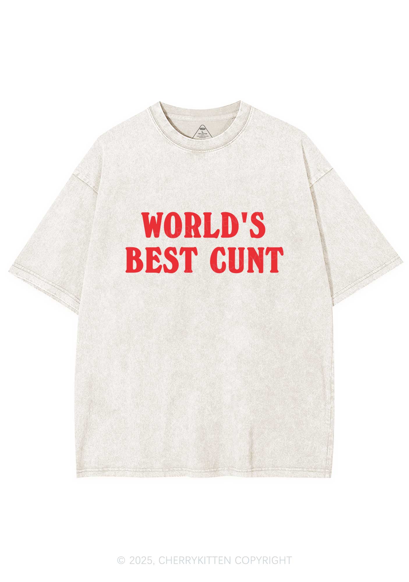 Worlds Best Cxxt Y2K Washed Tee Cherrykitten - Image 4