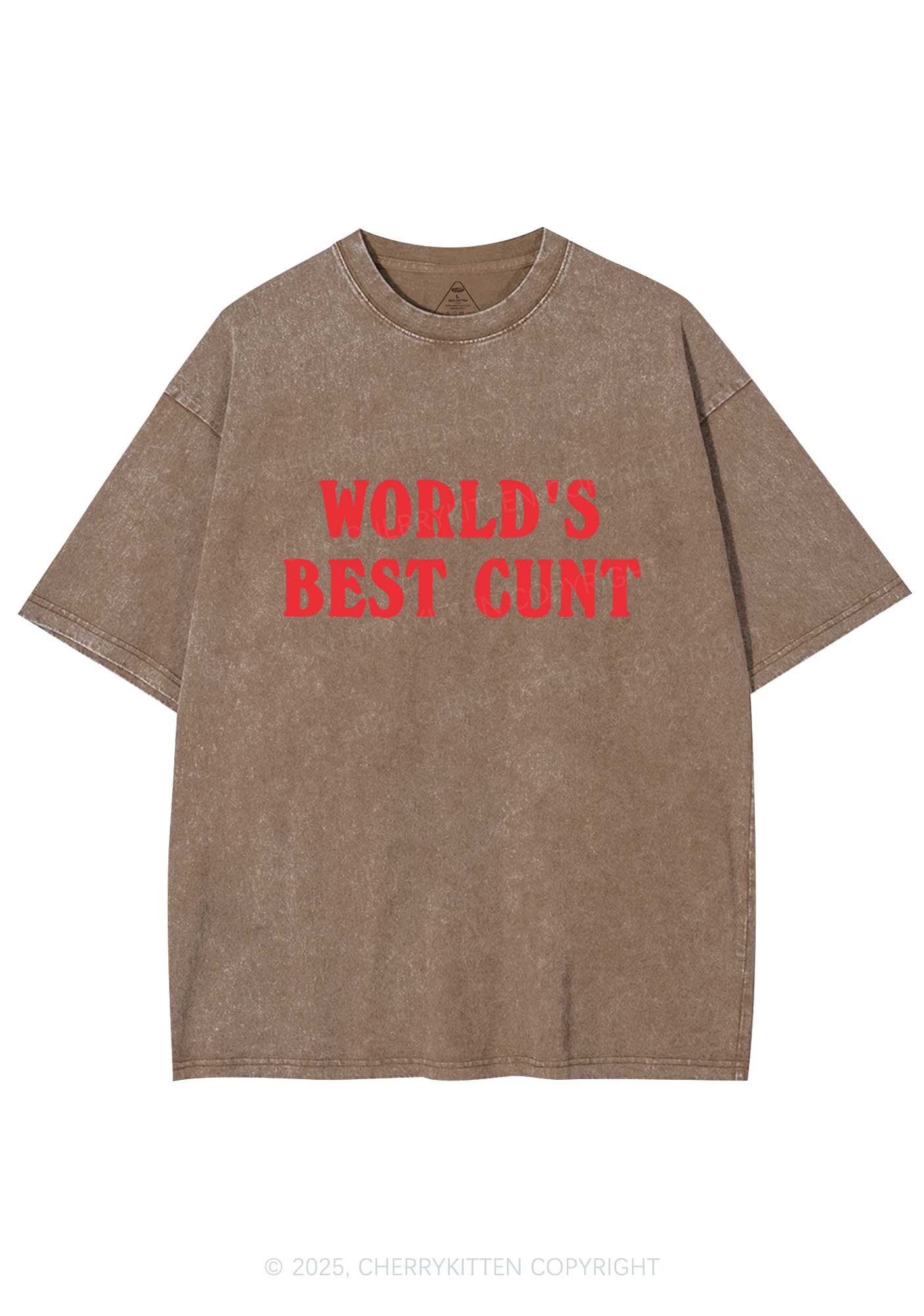 Worlds Best Cxxt Y2K Washed Tee Cherrykitten - Image 7