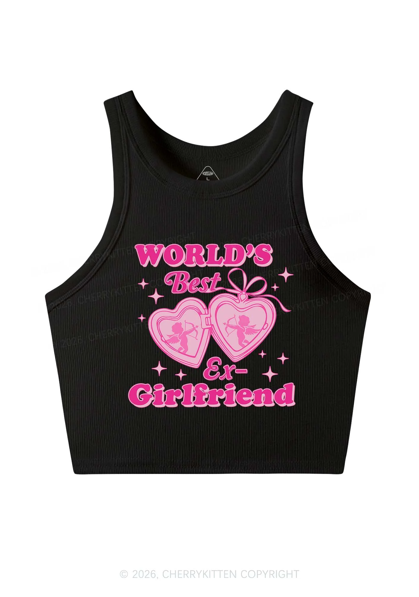 Worlds Best Ex GF Valentine's Day Y2K Crop Tank Top Cherrykitten - Image 3