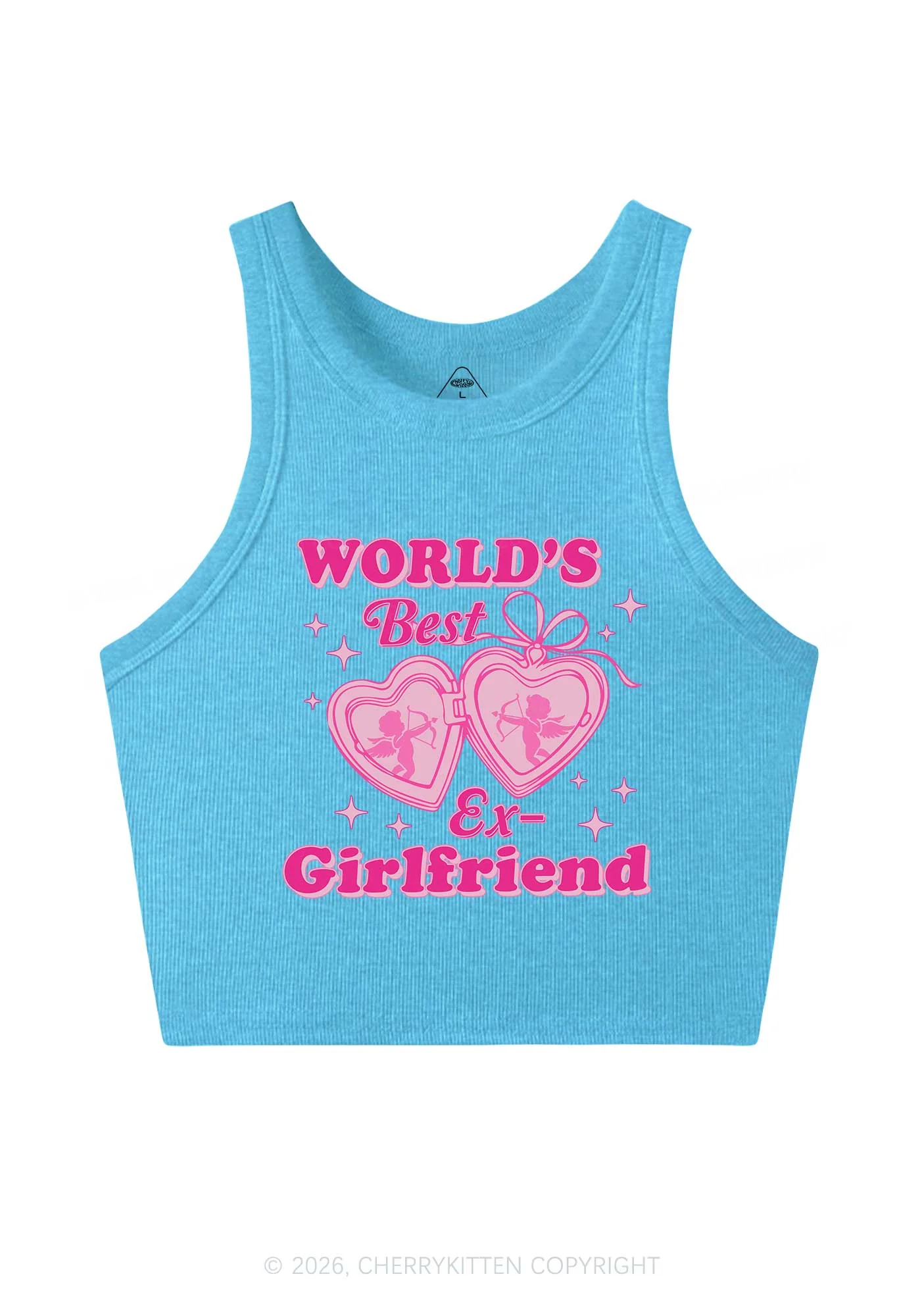 Worlds Best Ex GF Valentine's Day Y2K Crop Tank Top Cherrykitten - Image 5