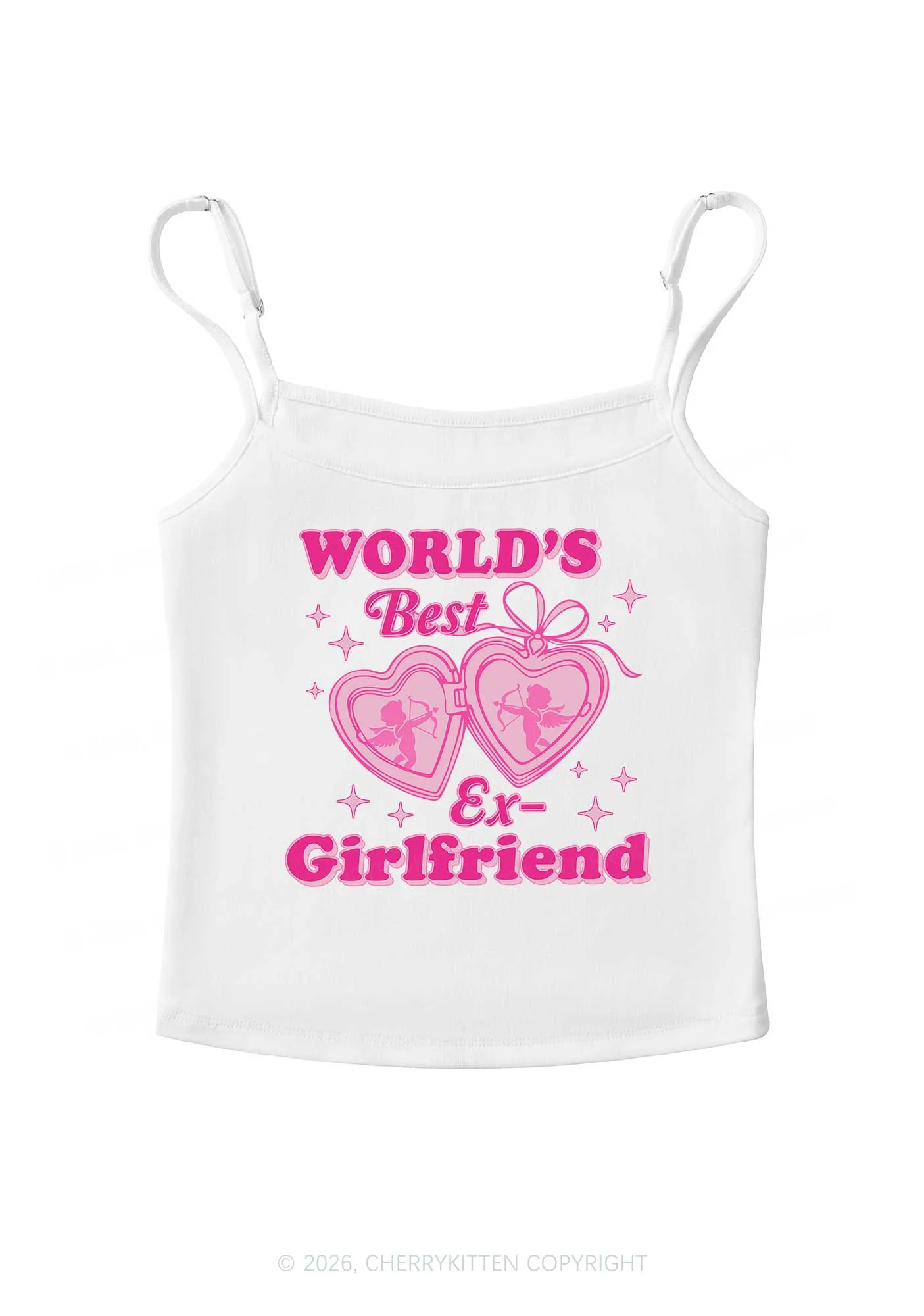 Worlds Best Ex GF Valentine's Day Y2K Spaghetti Strap Cami Cherrykitten - Image 3