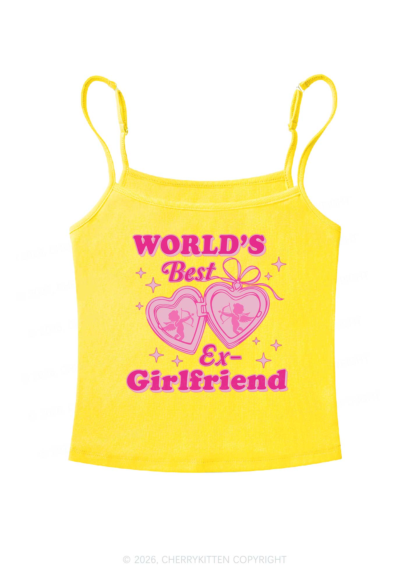 Worlds Best Ex GF Valentine's Day Y2K Spaghetti Strap Cami Cherrykitten - Image 4