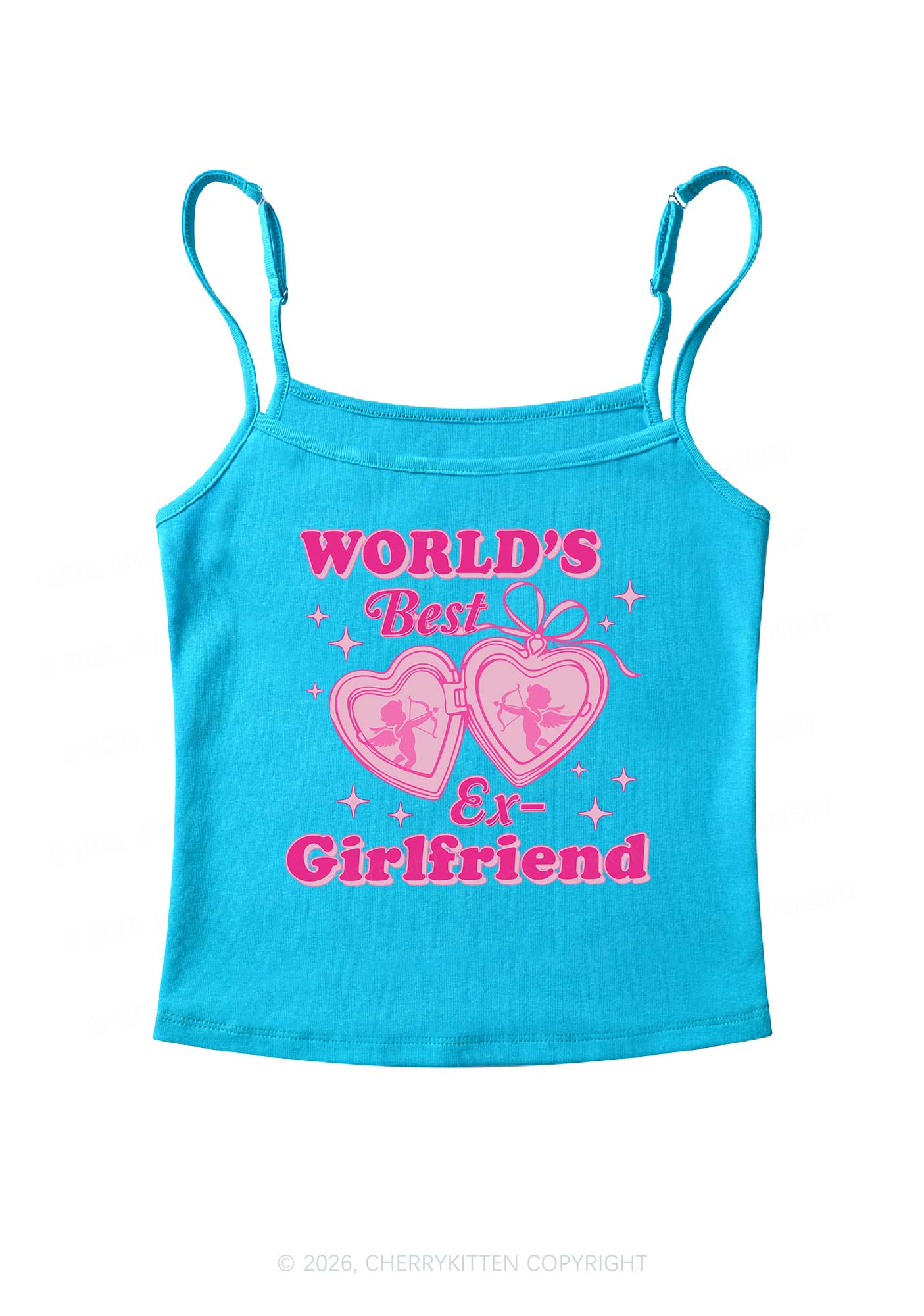 Worlds Best Ex GF Valentine's Day Y2K Spaghetti Strap Cami Cherrykitten - Image 5