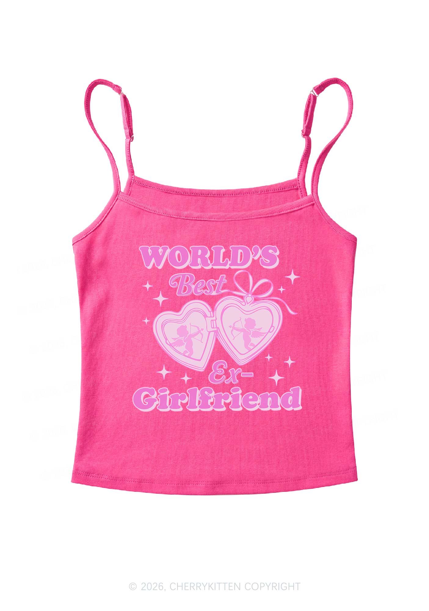 Worlds Best Ex GF Valentine's Day Y2K Spaghetti Strap Cami Cherrykitten - Image 6