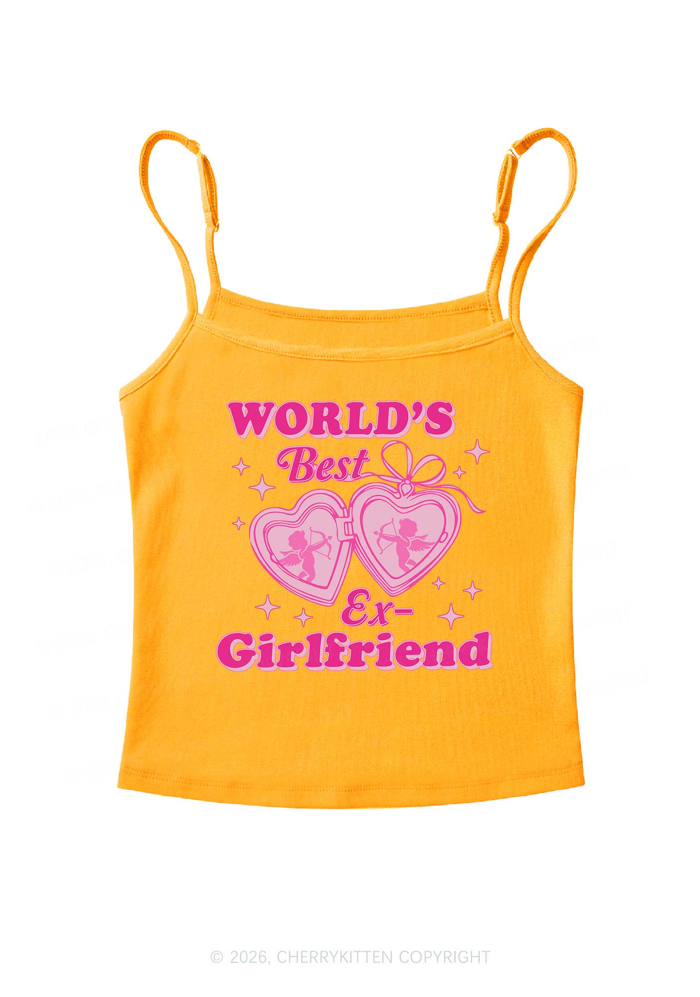 Worlds Best Ex GF Valentine's Day Y2K Spaghetti Strap Cami Cherrykitten - Image 7