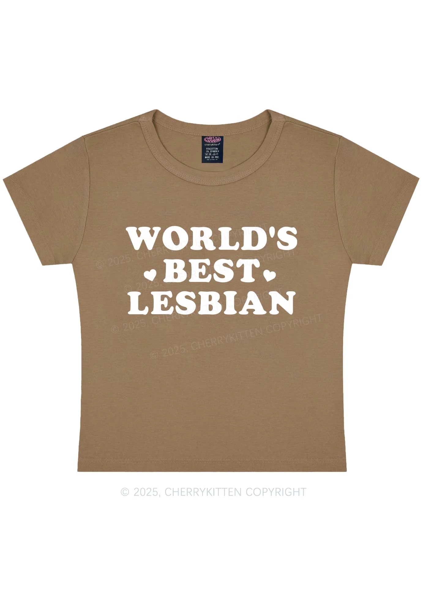 World's Best Lesbian Y2K Baby Tee Cherrykitten - Image 10