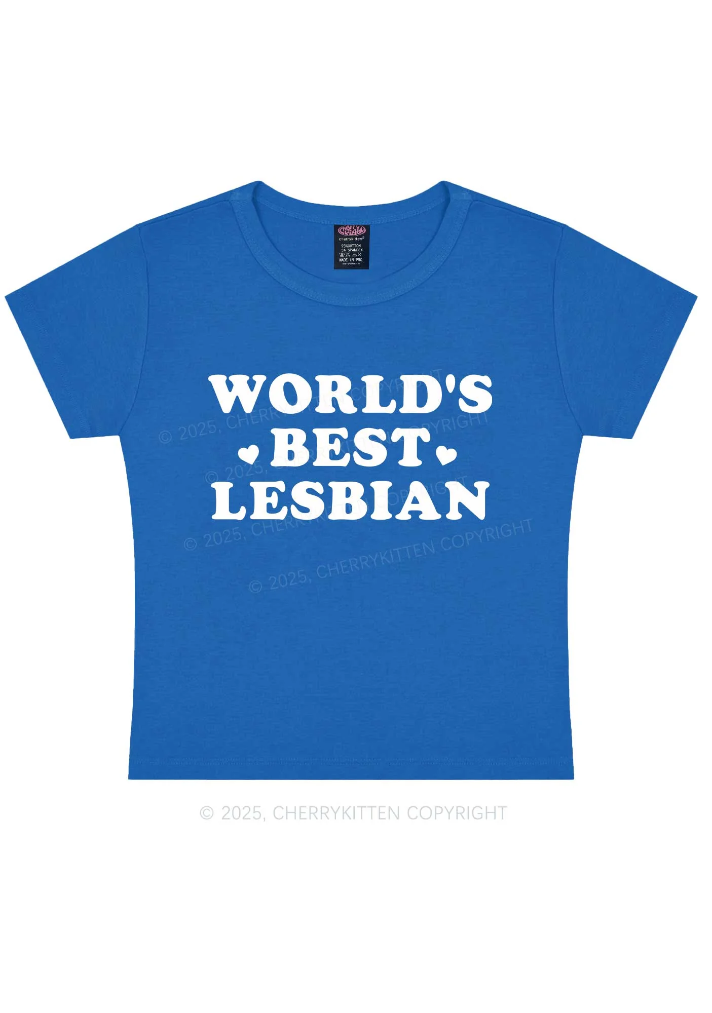 World's Best Lesbian Y2K Baby Tee Cherrykitten - Image 11