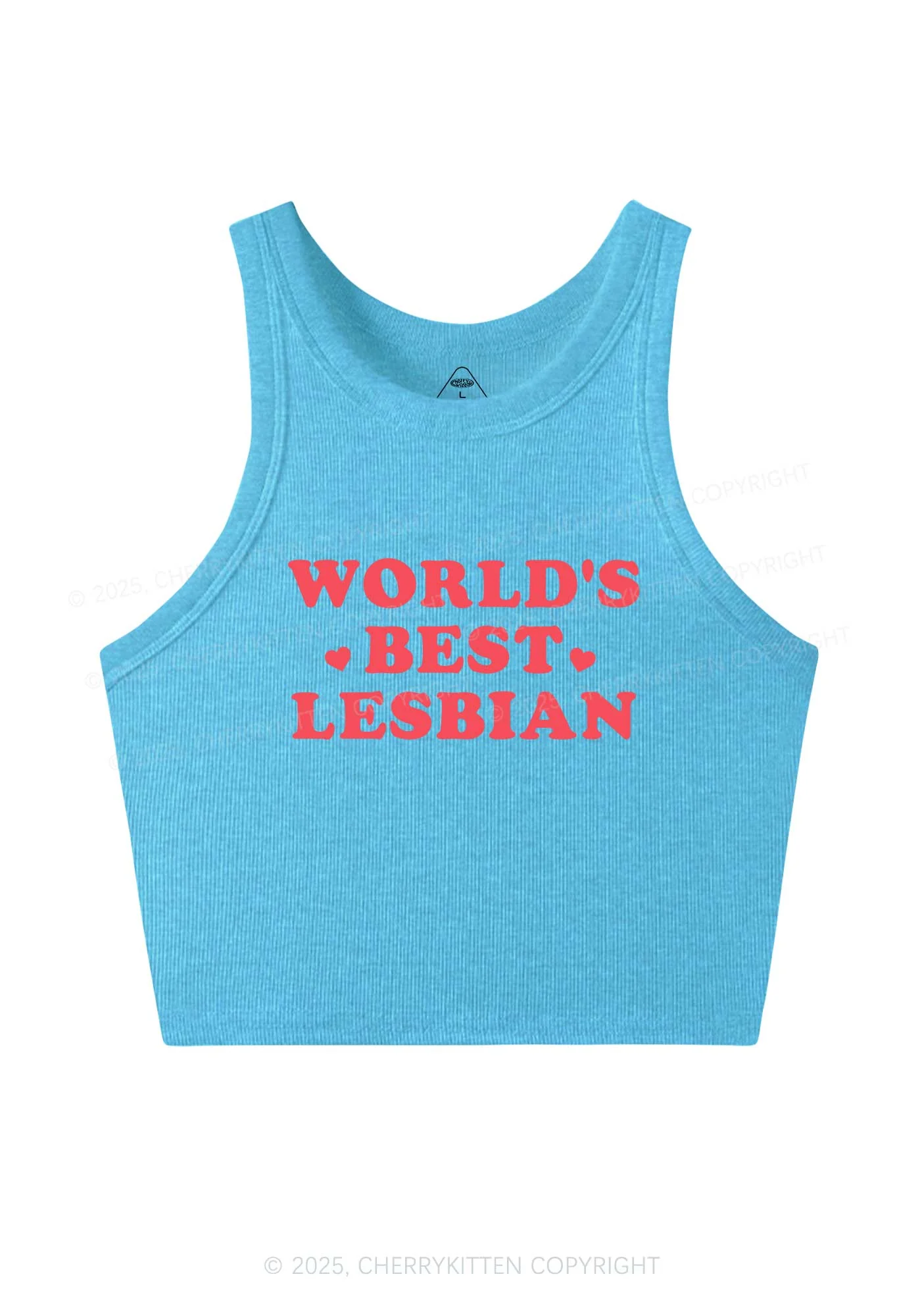 World's Best Lesbian Y2K Crop Tank Top Cherrykitten - Image 4