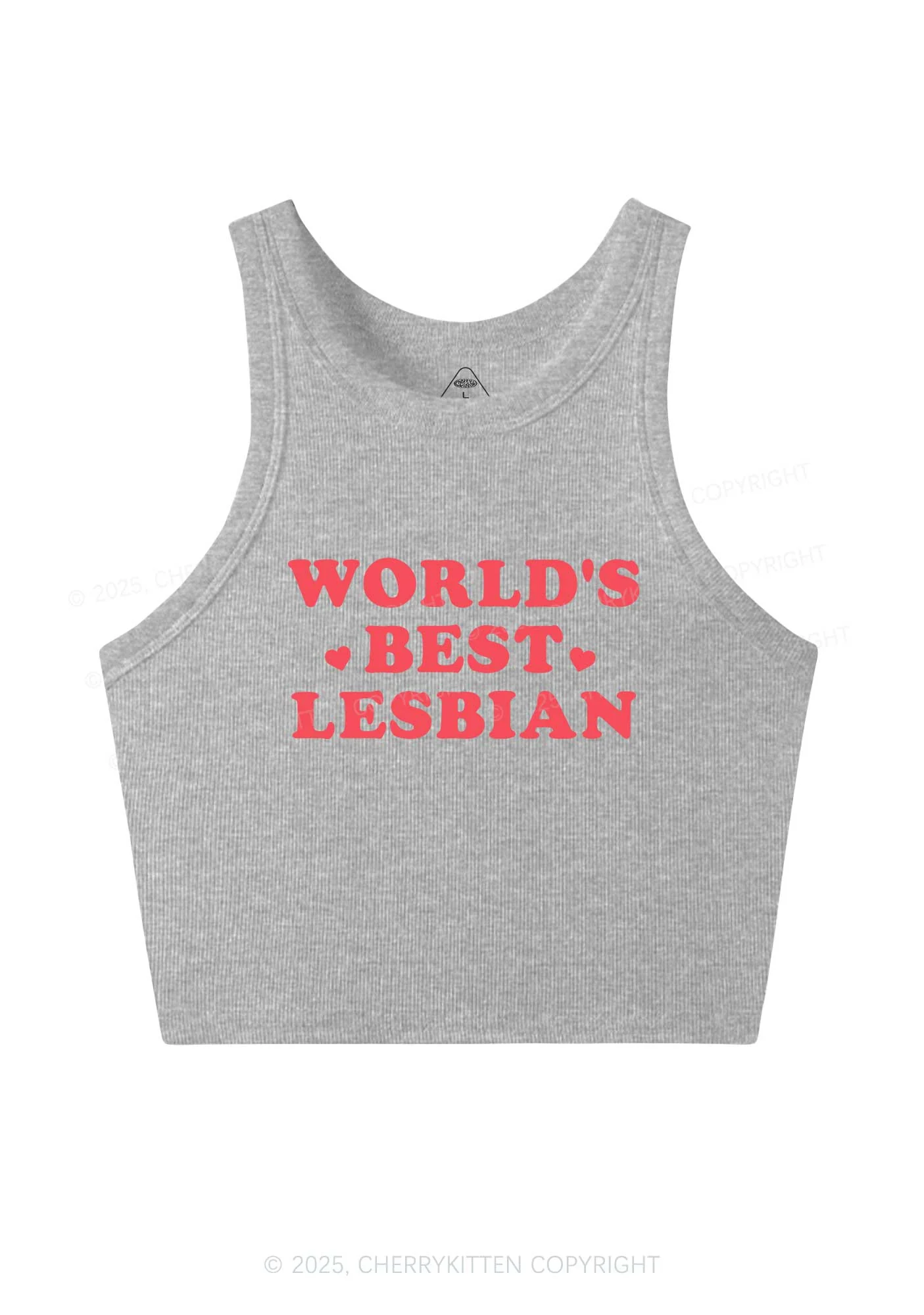 World's Best Lesbian Y2K Crop Tank Top Cherrykitten - Image 5