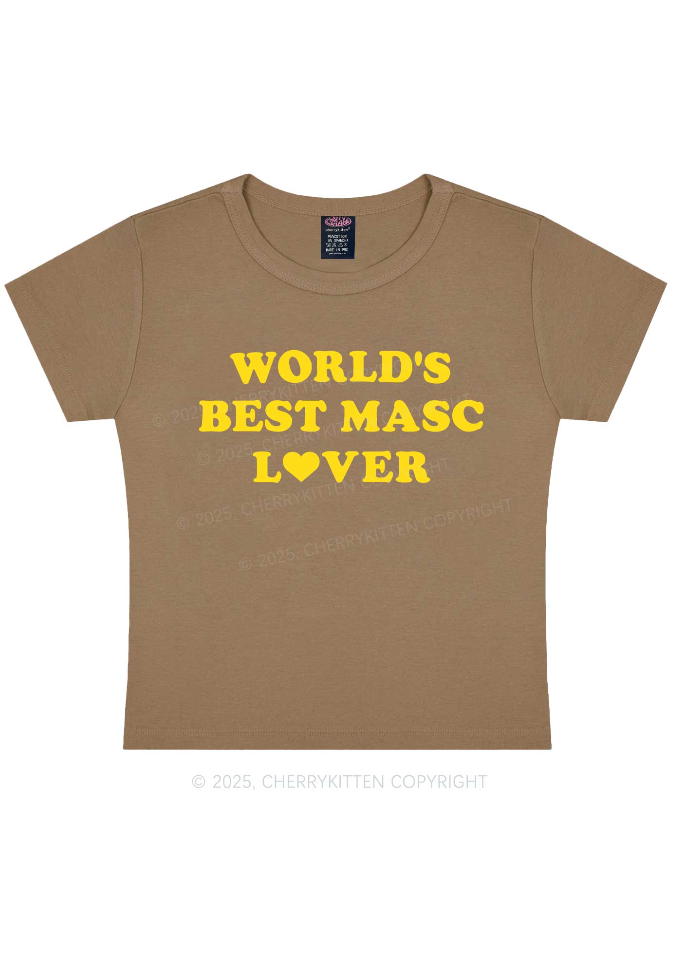Worlds Best Masc Lover Pride Y2K Baby Tee Cherrykitten - Image 10