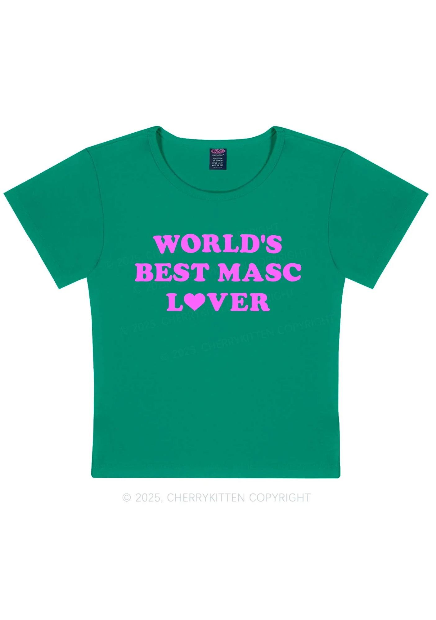 Worlds Best Masc Lover Pride Y2K Baby Tee Cherrykitten - Image 12