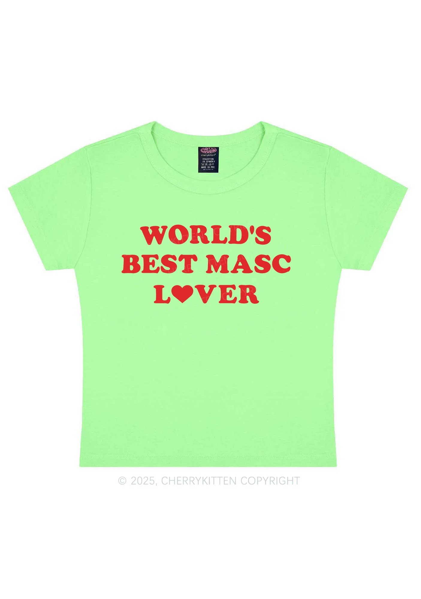 Worlds Best Masc Lover Pride Y2K Baby Tee Cherrykitten - Image 13
