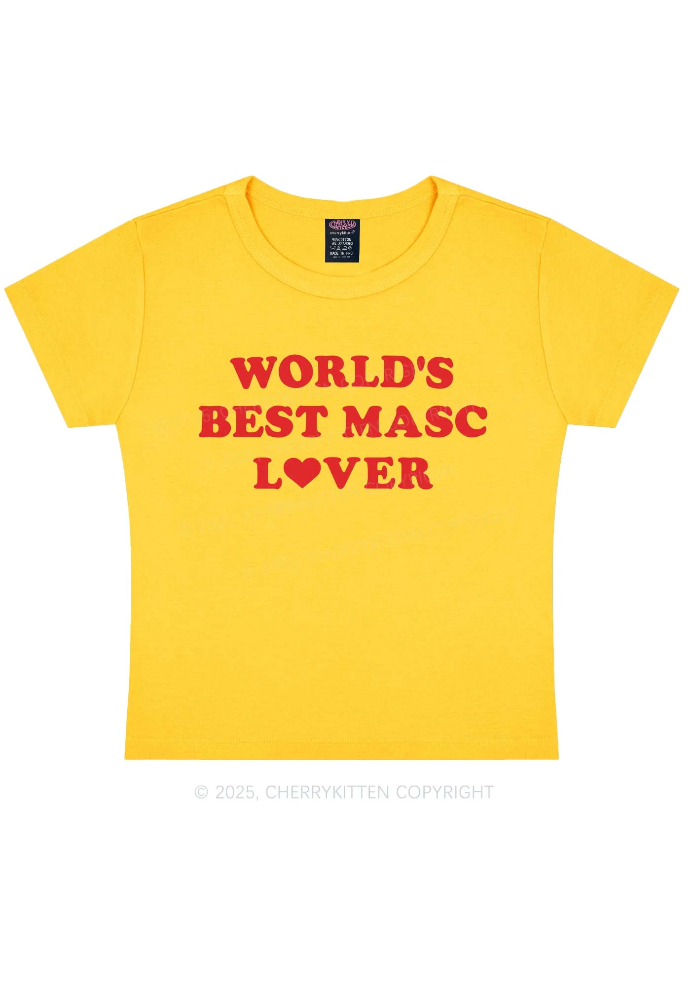 Worlds Best Masc Lover Pride Y2K Baby Tee Cherrykitten - Image 5