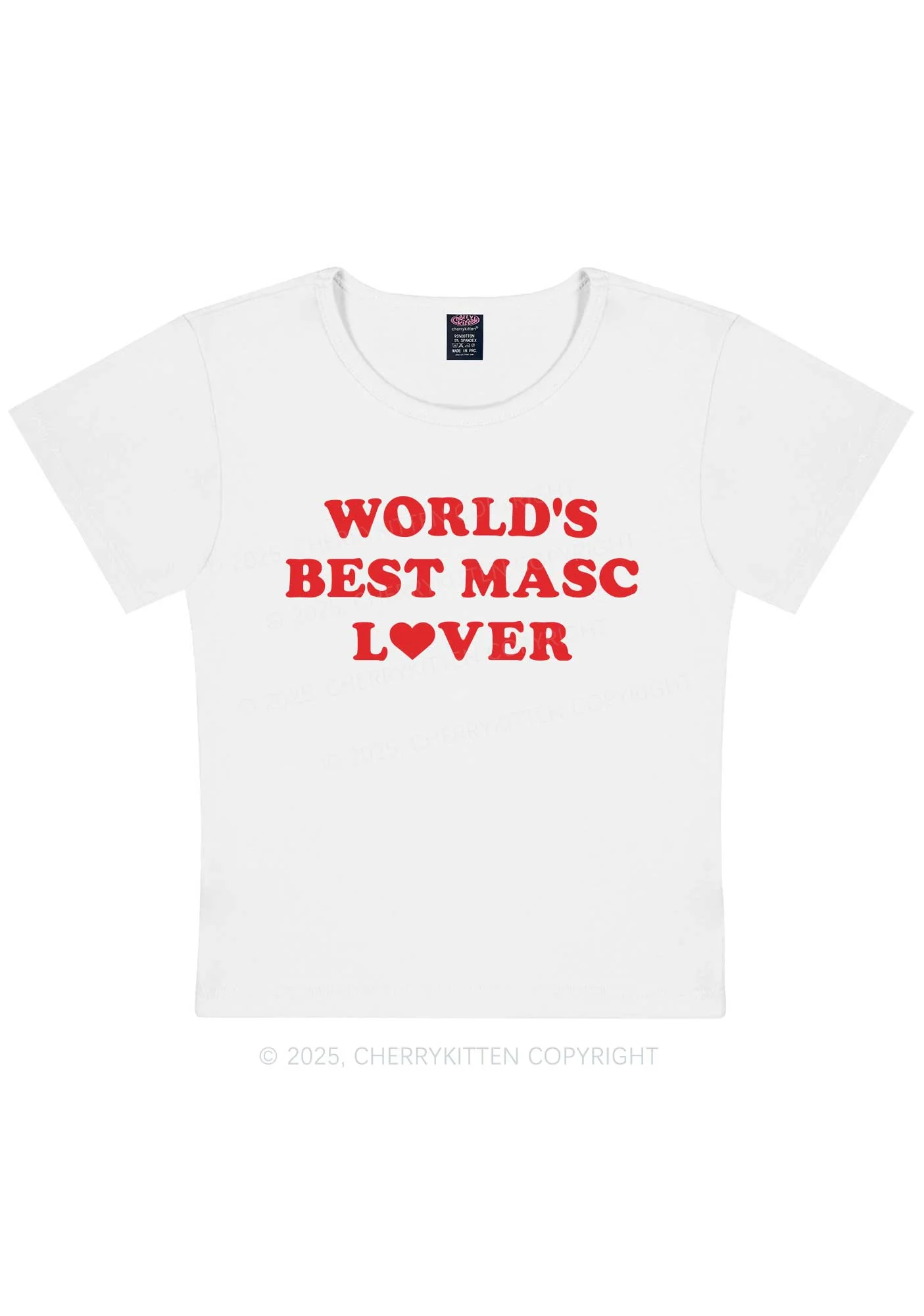 Worlds Best Masc Lover Pride Y2K Baby Tee Cherrykitten - Image 6