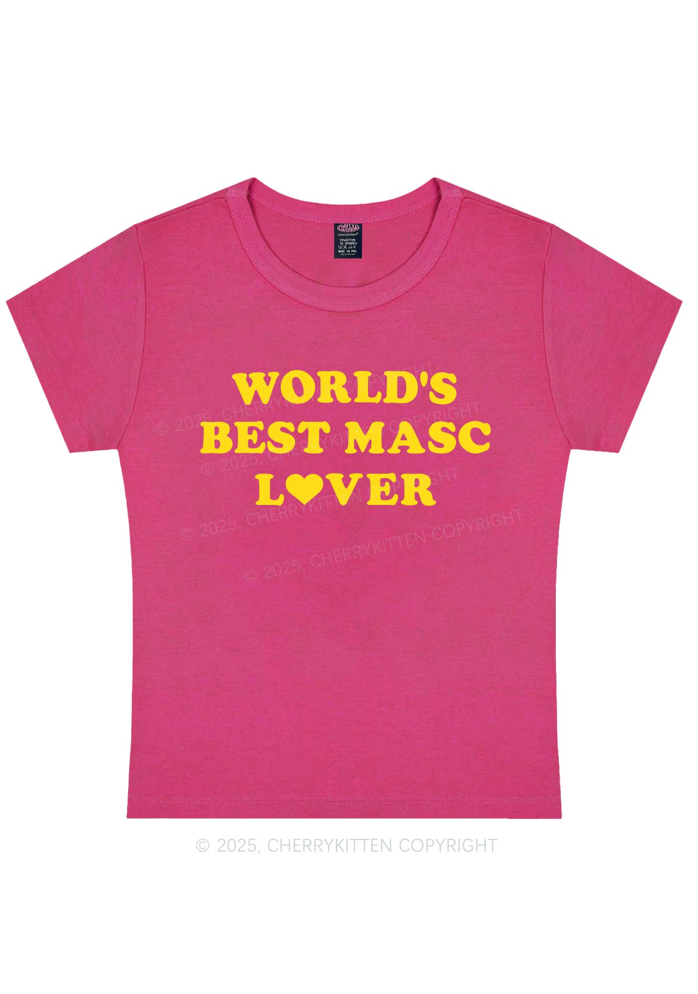 Worlds Best Masc Lover Pride Y2K Baby Tee Cherrykitten - Image 9