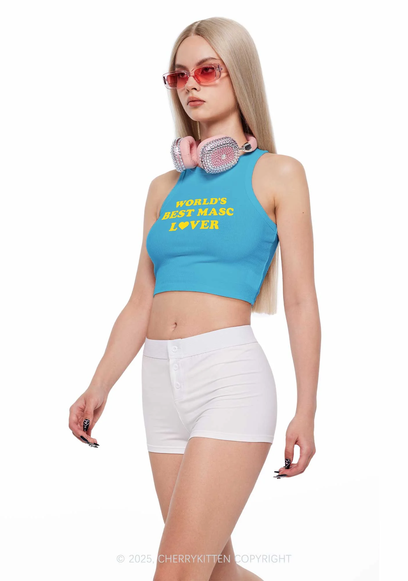Worlds Best Masc Lover Pride Y2K Crop Tank Top Cherrykitten - Image 2